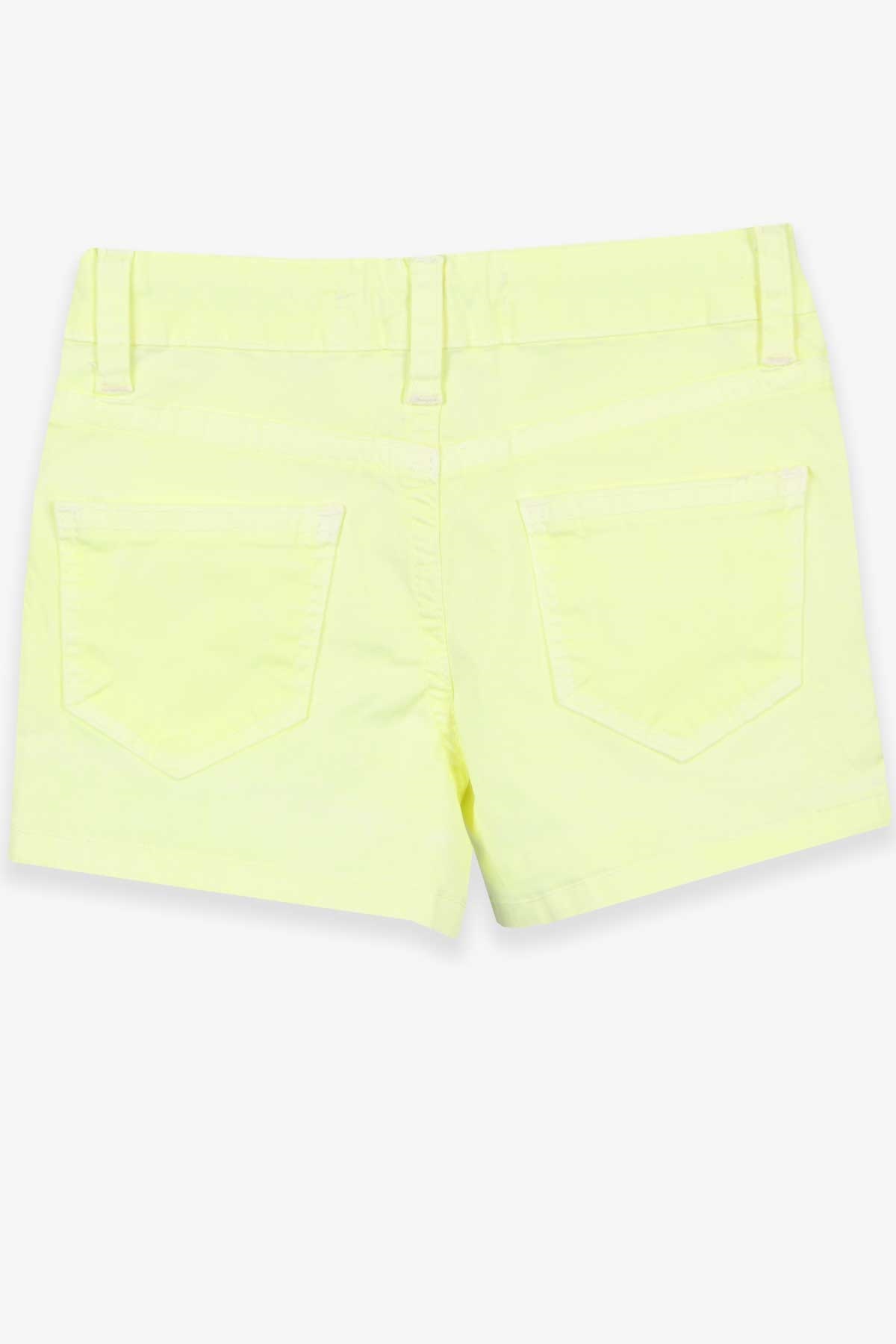 Breeze Kız Çocuk Kot Şort Basic Neon Sarı (6-12 Yaş)