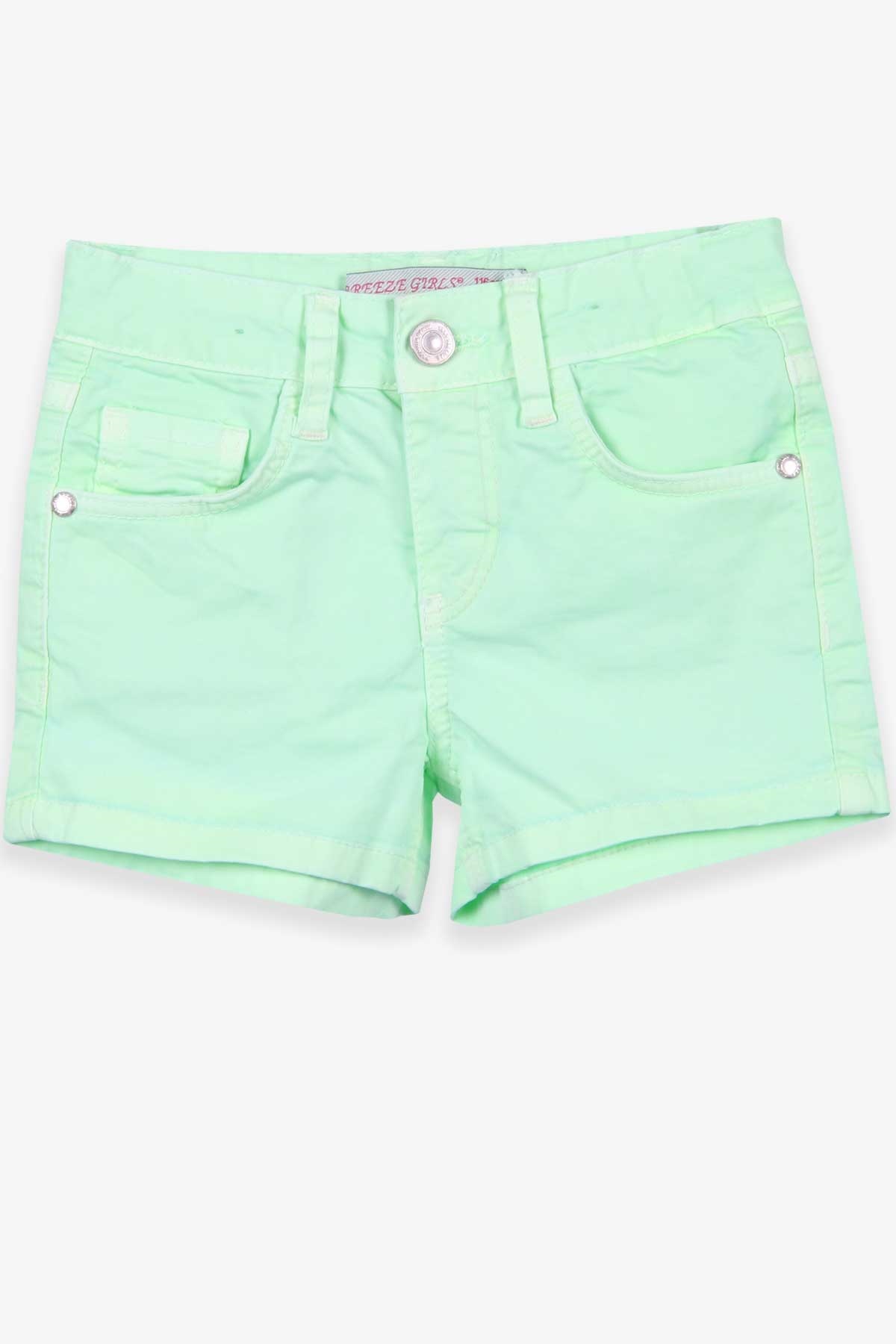 Breeze Kız Çocuk Kot Şort Basic Neon Yeşil (6-12 Yaş)