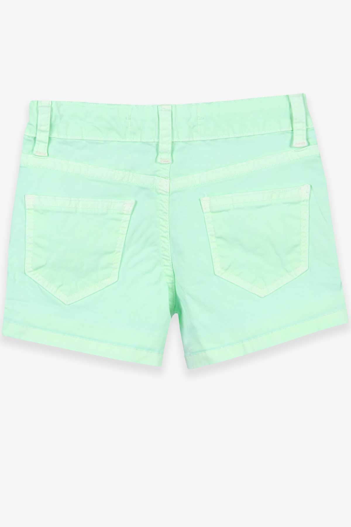 Breeze Kız Çocuk Kot Şort Basic Neon Yeşil (6-12 Yaş)