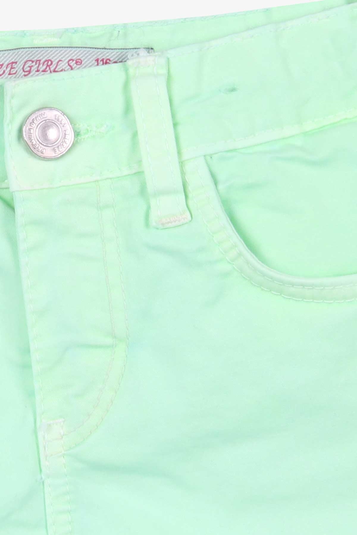 Breeze Kız Çocuk Kot Şort Basic Neon Yeşil (6-12 Yaş)
