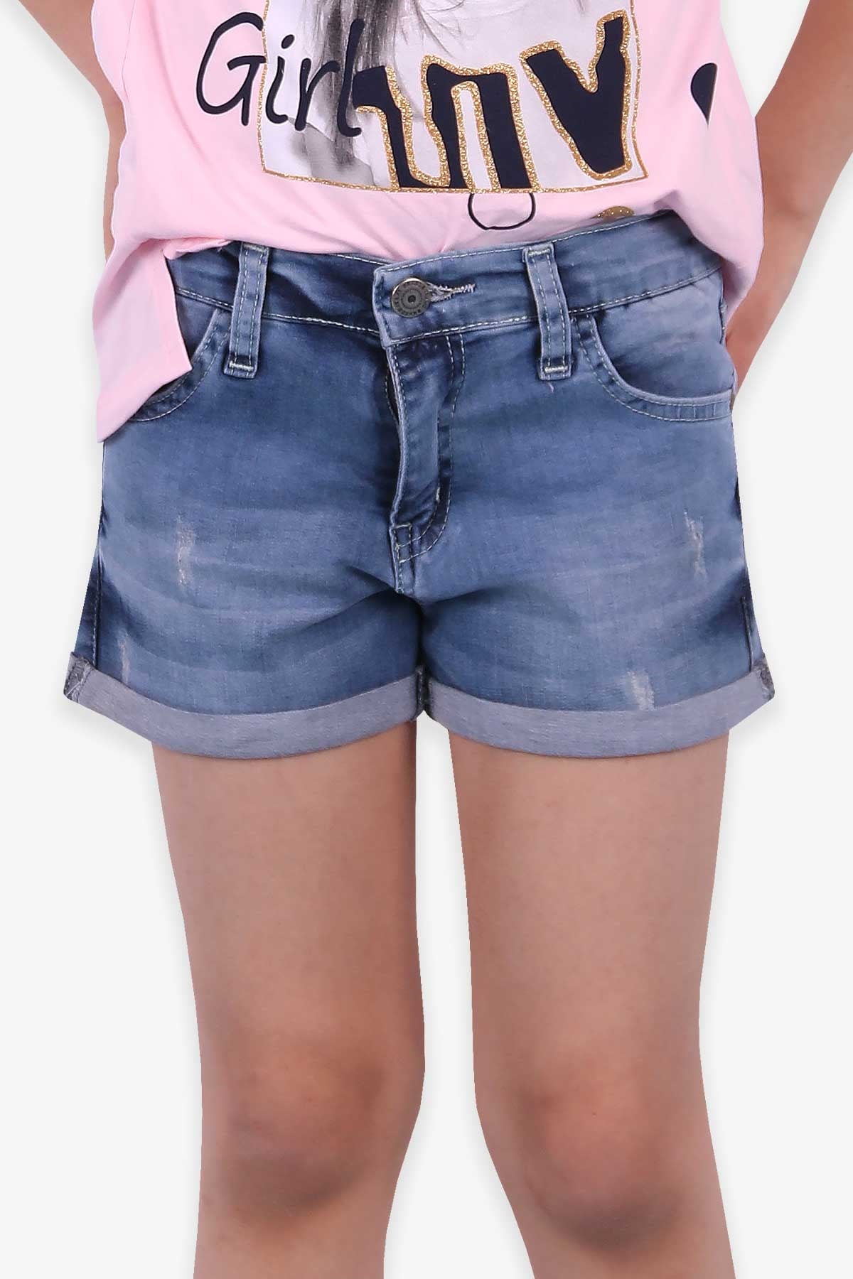 Breeze Kız Çocuk Kot Şort Mavi (6-10 Yaş)