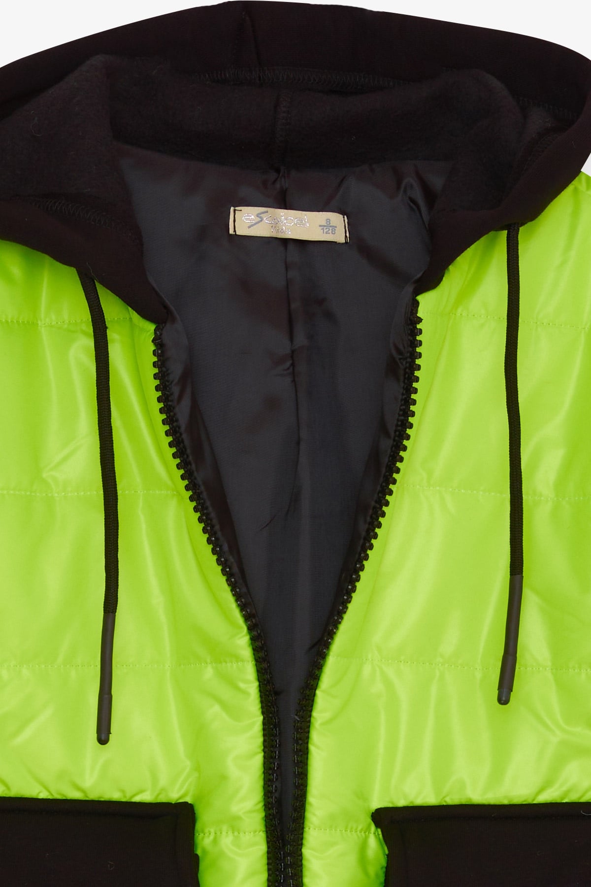 Breeze Kız Çocuk Mont Aksesuarlı Cepli Neon Sarı (8-12 Yaş)