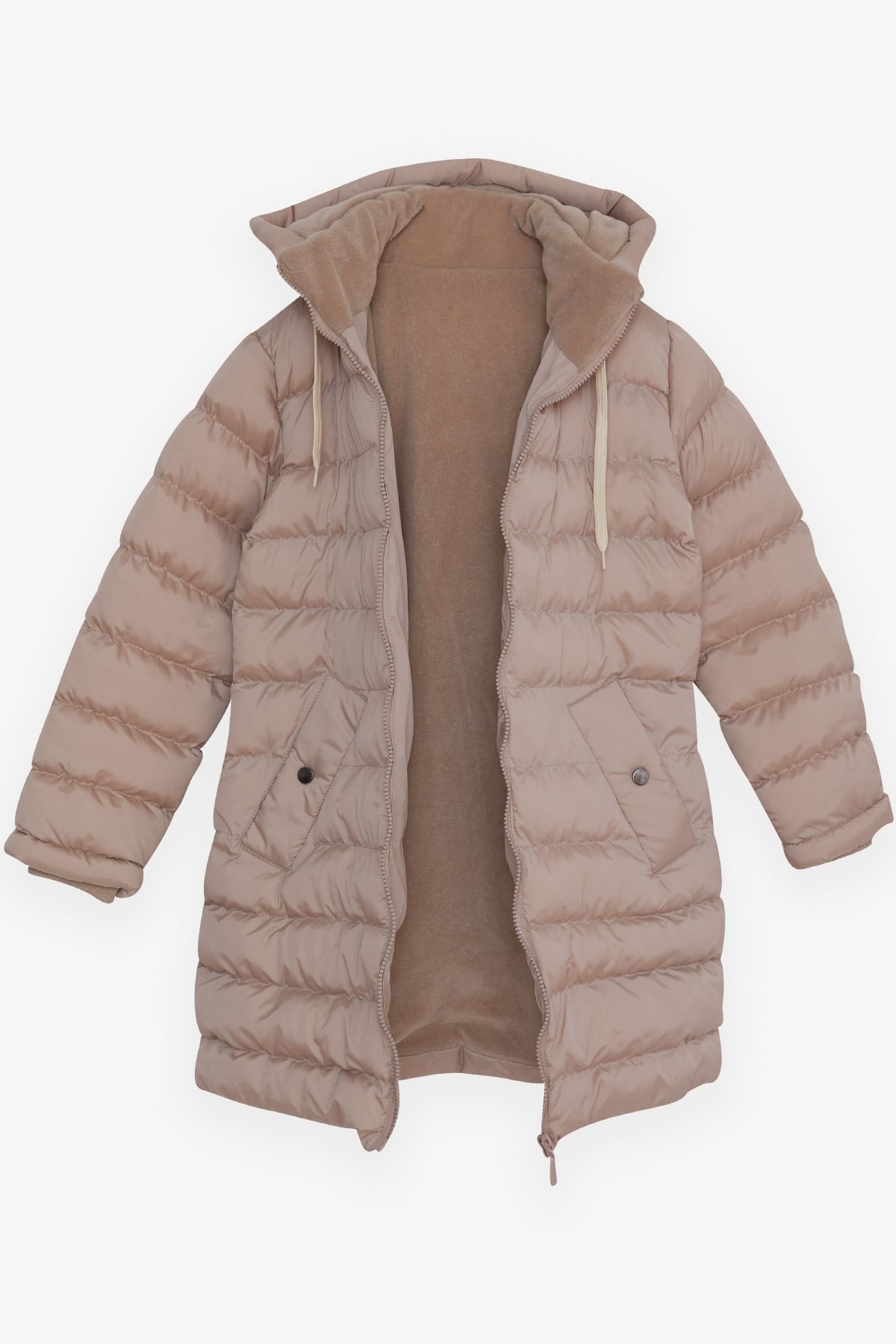 Breeze Kız Çocuk Mont Fermuarlı Cepli Bej (11-14 Yaş)