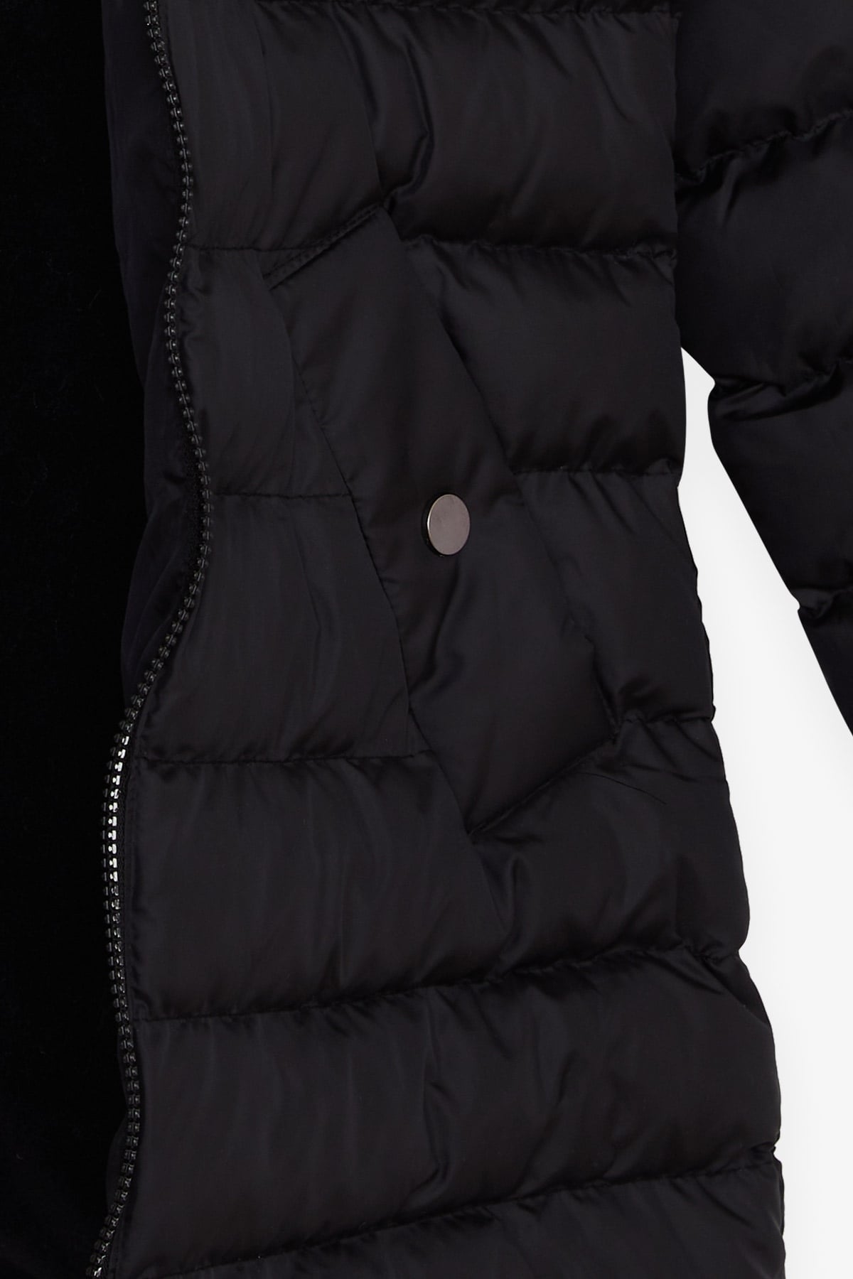 Breeze Kız Çocuk Mont Fermuarlı Cepli Siyah (11-14 Yaş)