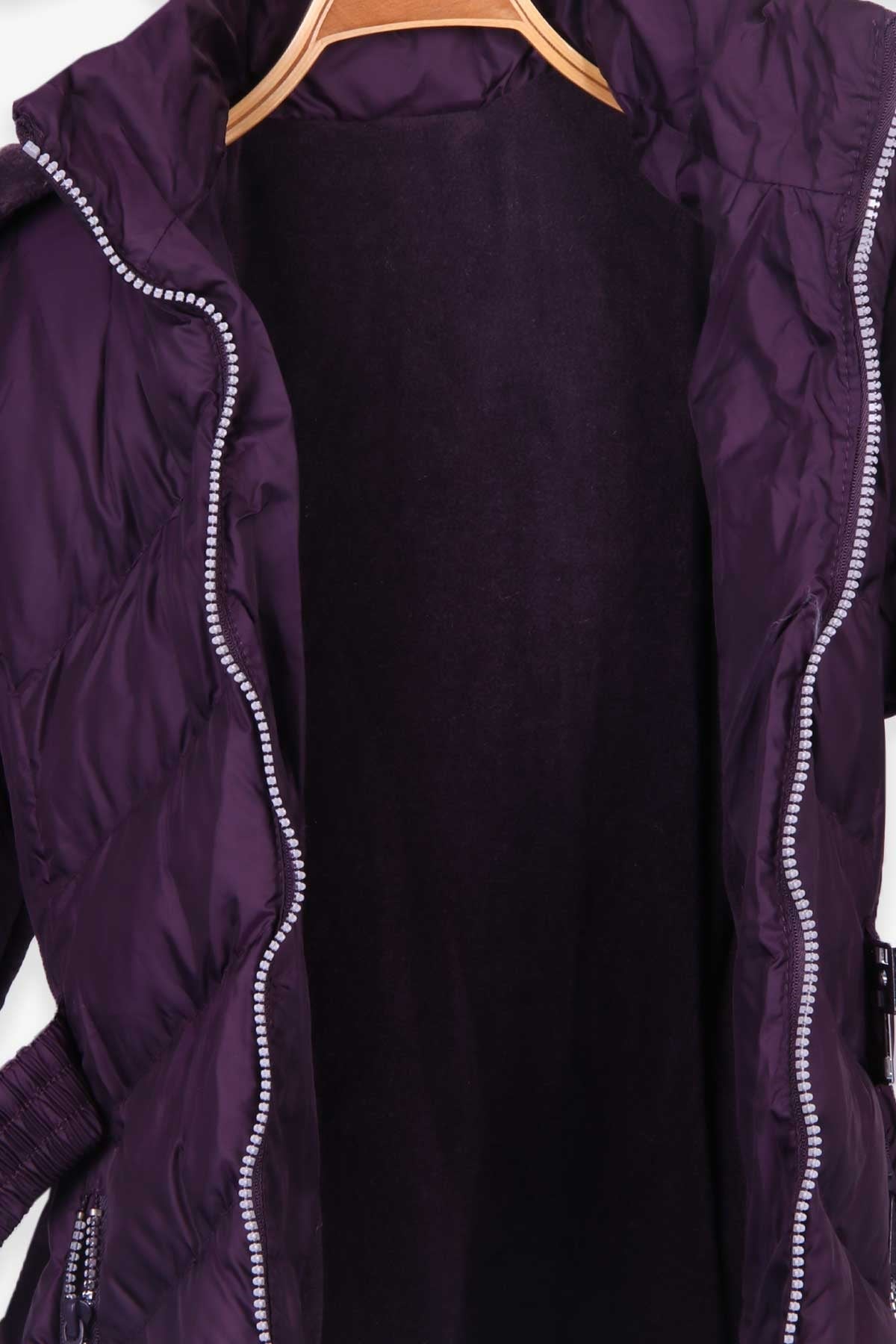 Breeze Kız Çocuk Mont Kapüşonlu Parka Mürdüm (7-10 Yaş)
