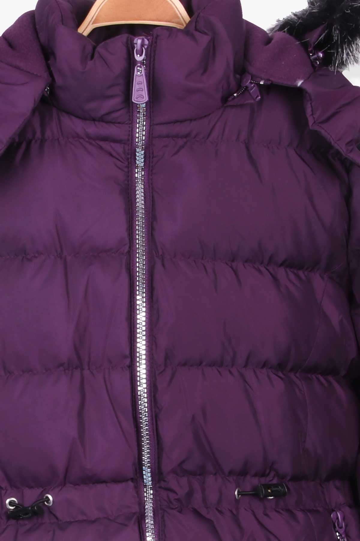 Breeze Kız Çocuk Mont Kapüşonlu Parka Mürdüm (11-14 Yaş)