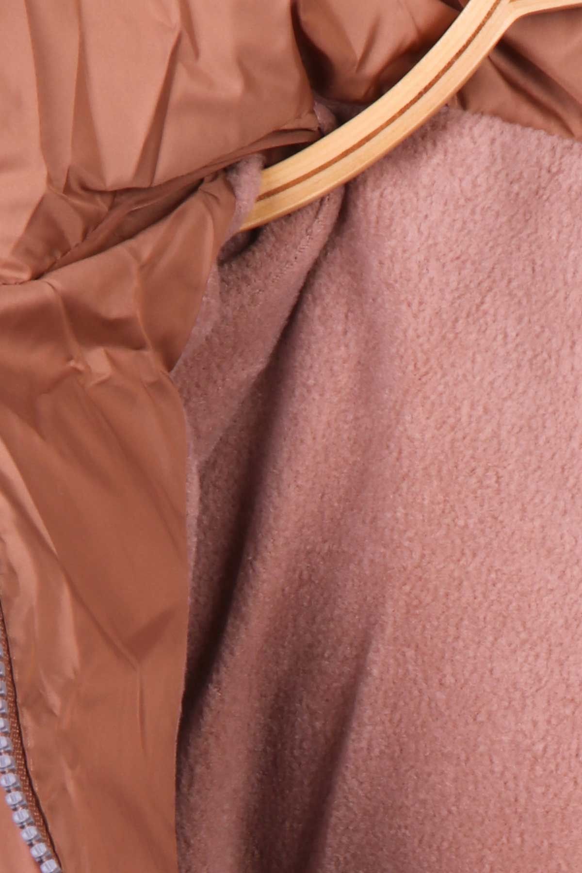 Breeze Kız Çocuk Mont Kapüşonlu Parka Açık Kahverengi (7-10 Yaş)