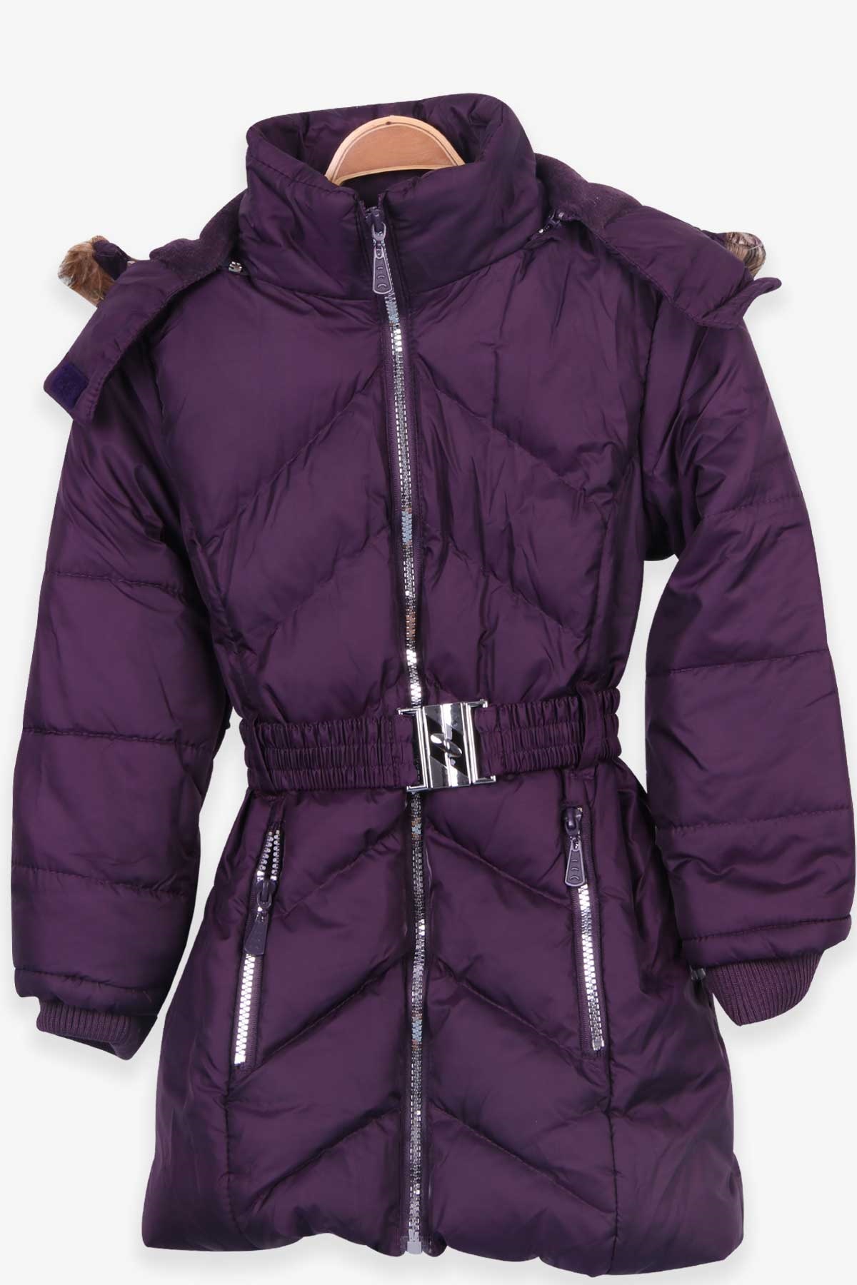 Breeze Kız Çocuk Mont Kapüşonlu Parka Mürdüm (7-10 Yaş)