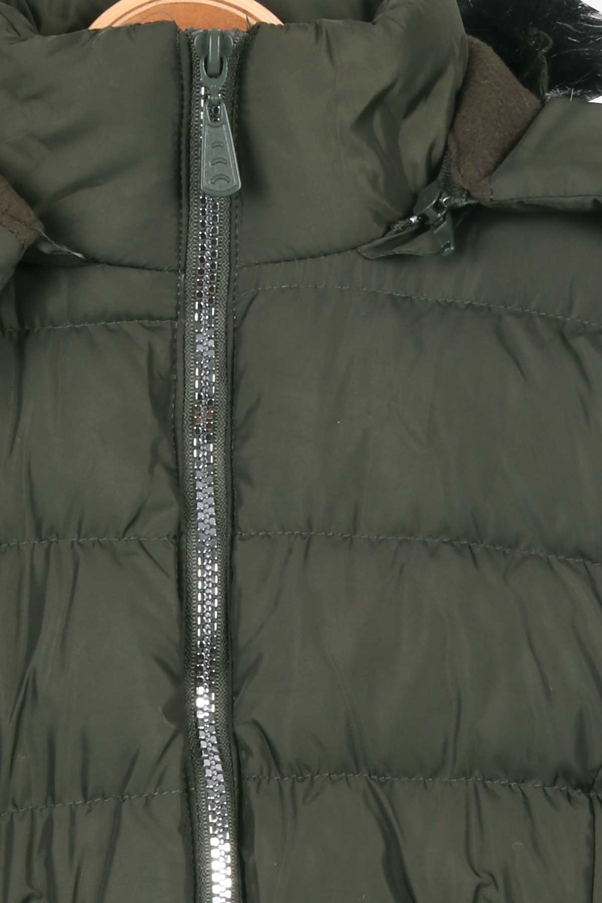 Breeze Kız Çocuk Mont Kapüşonlu Parka Haki Yeşil (7-10 Yaş)