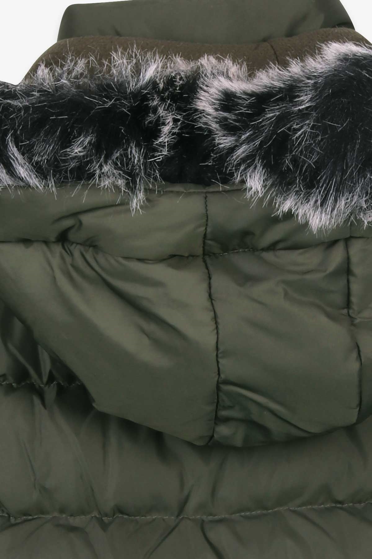 Breeze Kız Çocuk Mont Kapüşonlu Parka Haki Yeşil (7-10 Yaş)