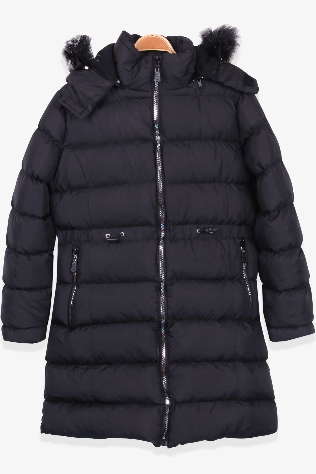 Breeze Kız Çocuk Mont Kapüşonlu Parka Siyah (11-14 Yaş)