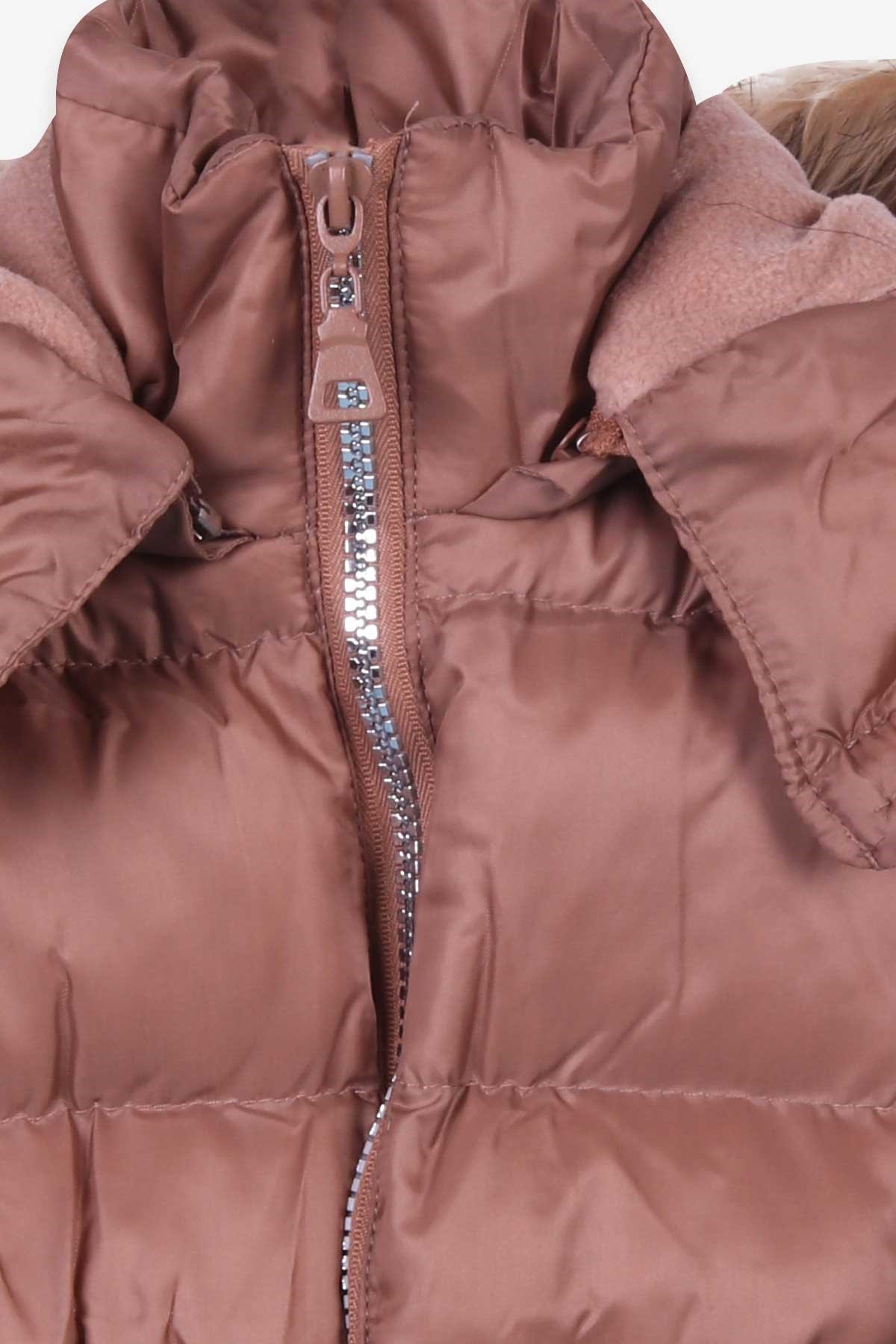 Breeze Kız Çocuk Mont Kapüşonlu Parka Açık Kahverengi (3-6 Yaş)