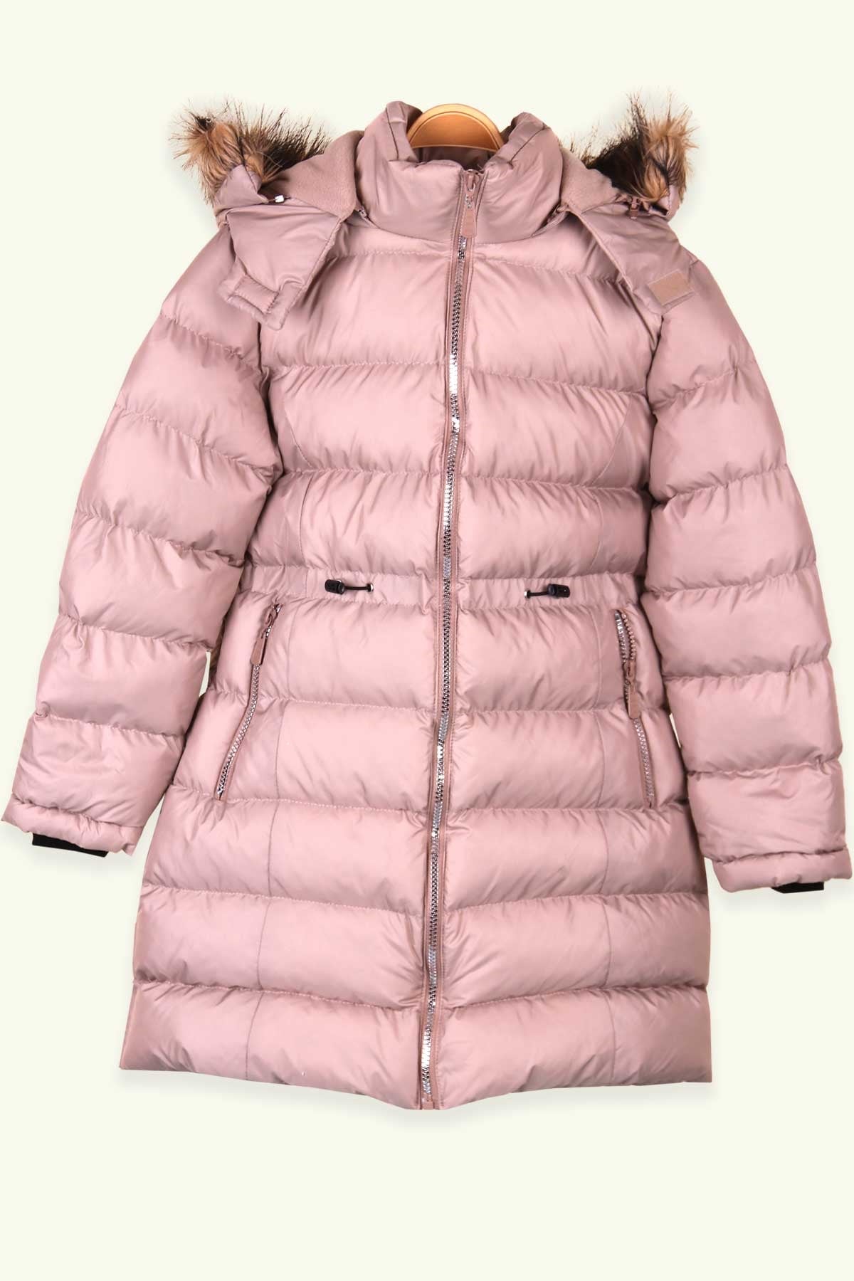 Breeze Kız Çocuk Mont Kapüşonlu Parka Vizon (11-14 Yaş)
