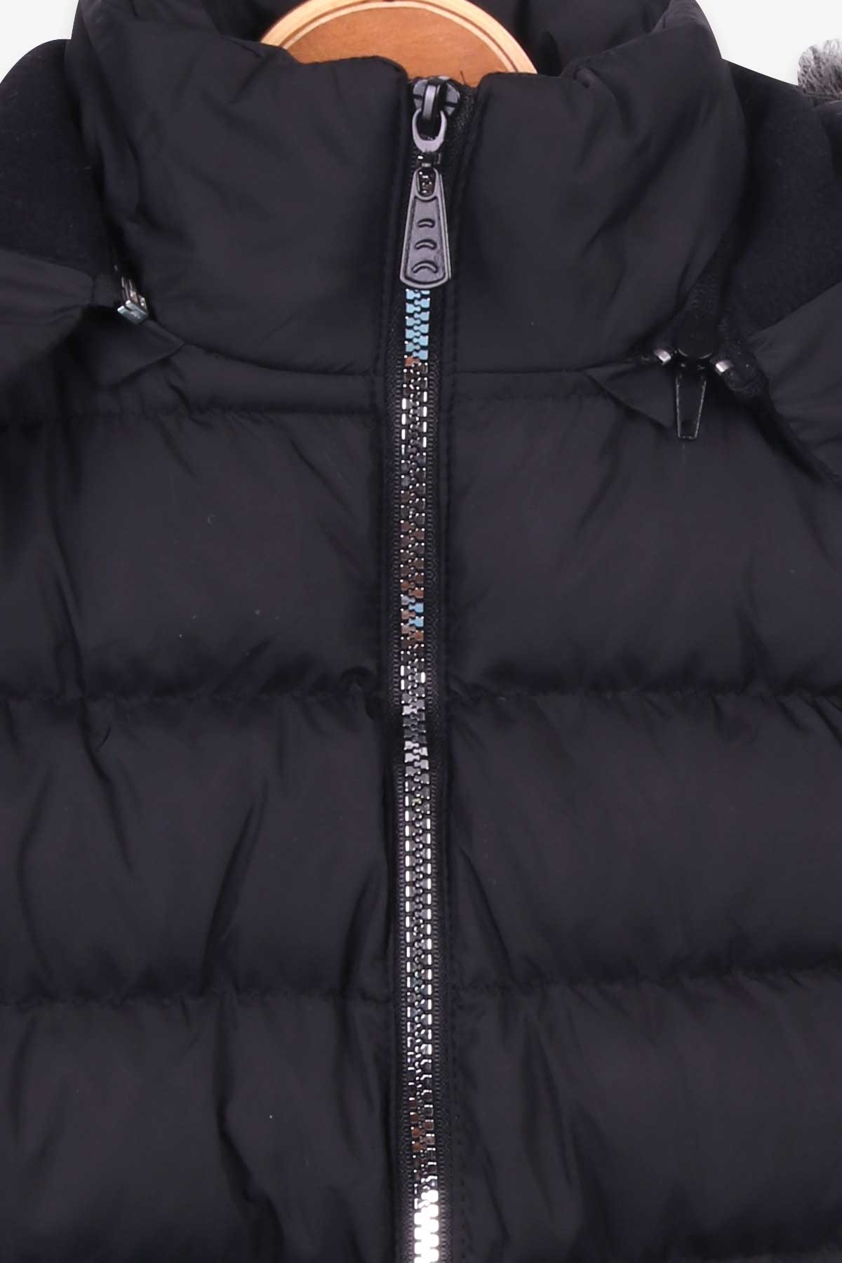 Breeze Kız Çocuk Mont Kapüşonlu Parka Siyah (7-10 Yaş)