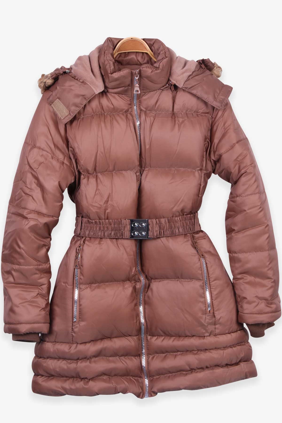 Breeze Kız Çocuk Mont Kapüşonlu Parka Vizon (11-14 Yaş)