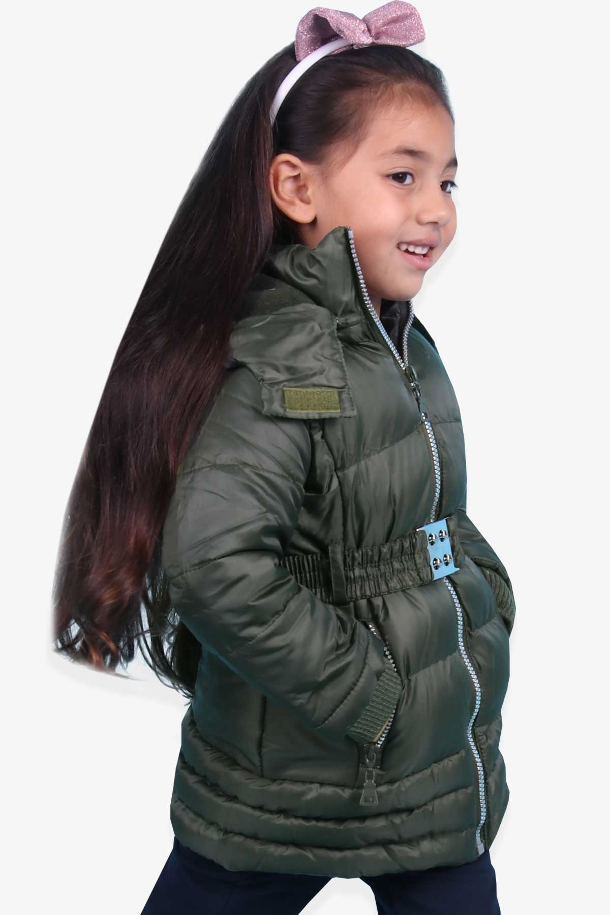 Breeze Kız Çocuk Mont Kapüşonlu Parka Haki Yeşil (3-5 Yaş)