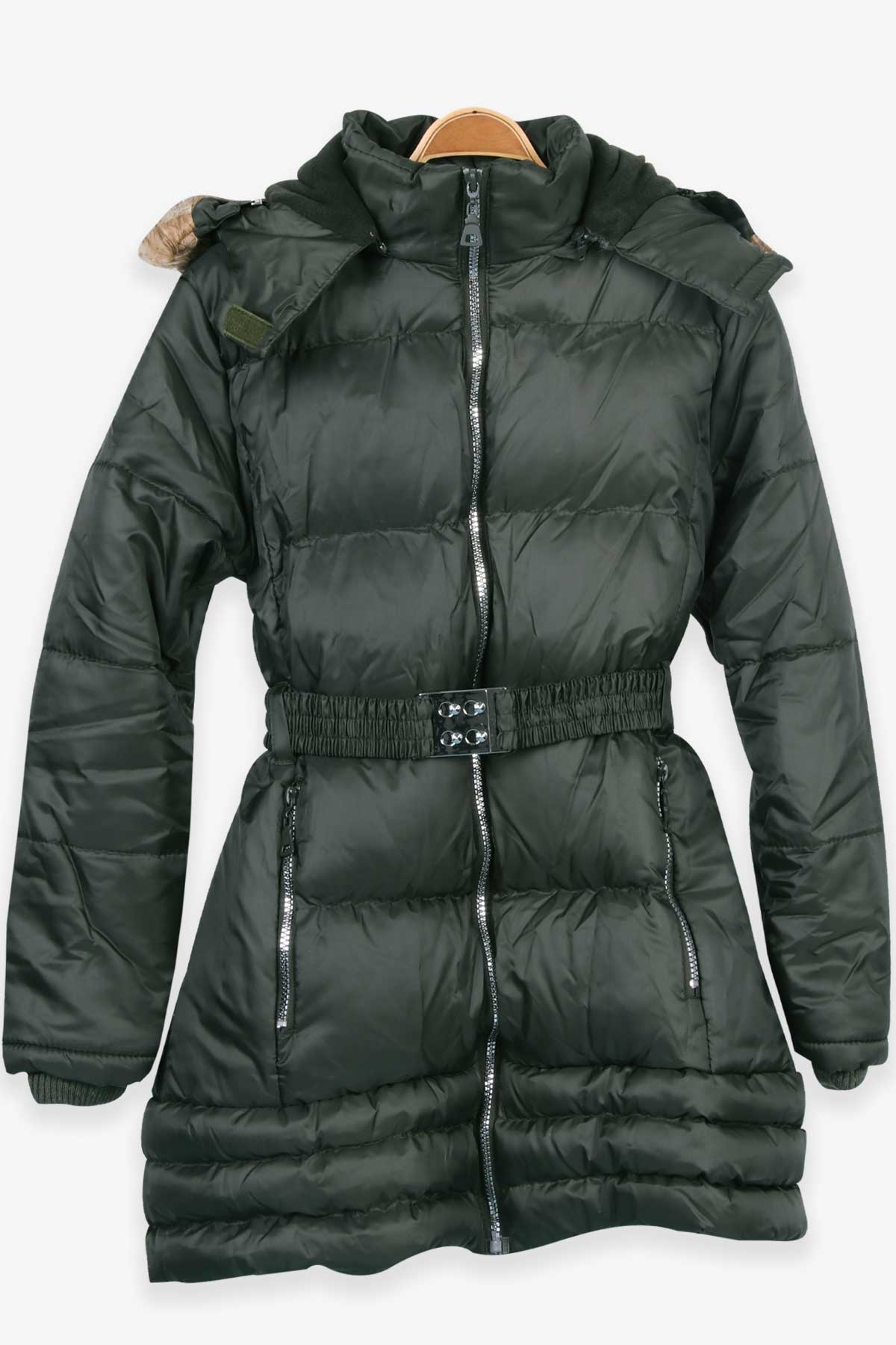 Breeze Kız Çocuk Mont Kapüşonlu Parka Haki Yeşil (11-14 Yaş)