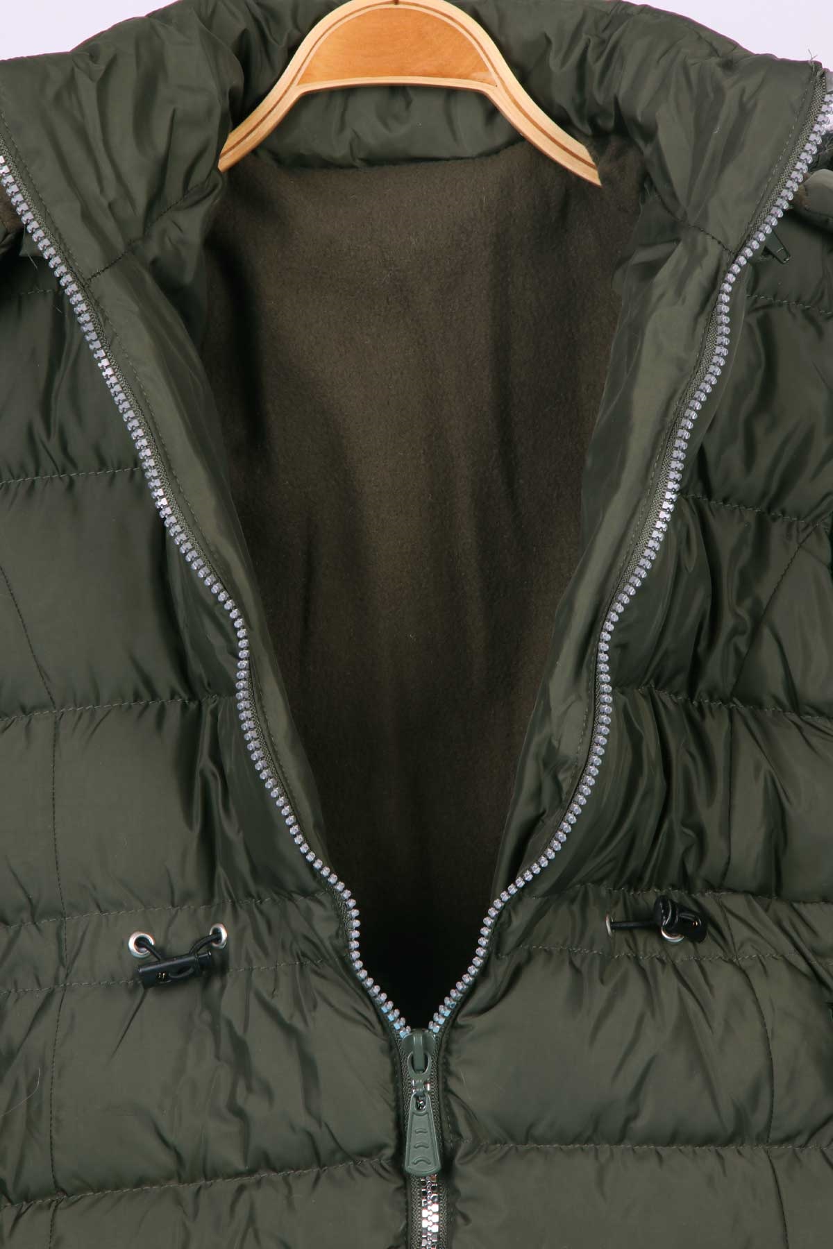 Breeze Kız Çocuk Mont Kapüşonlu Parka Haki Yeşil (7-10 Yaş)