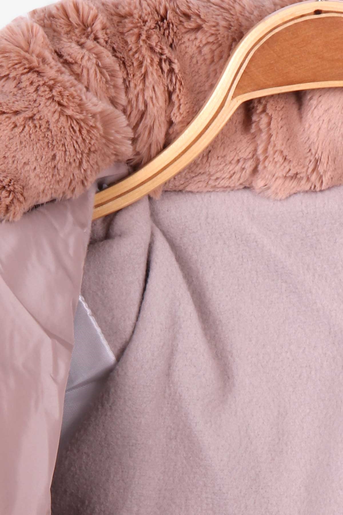 Breeze Kız Çocuk Mont Kapüşonlu Parka Bej (7-10 Yaş)
