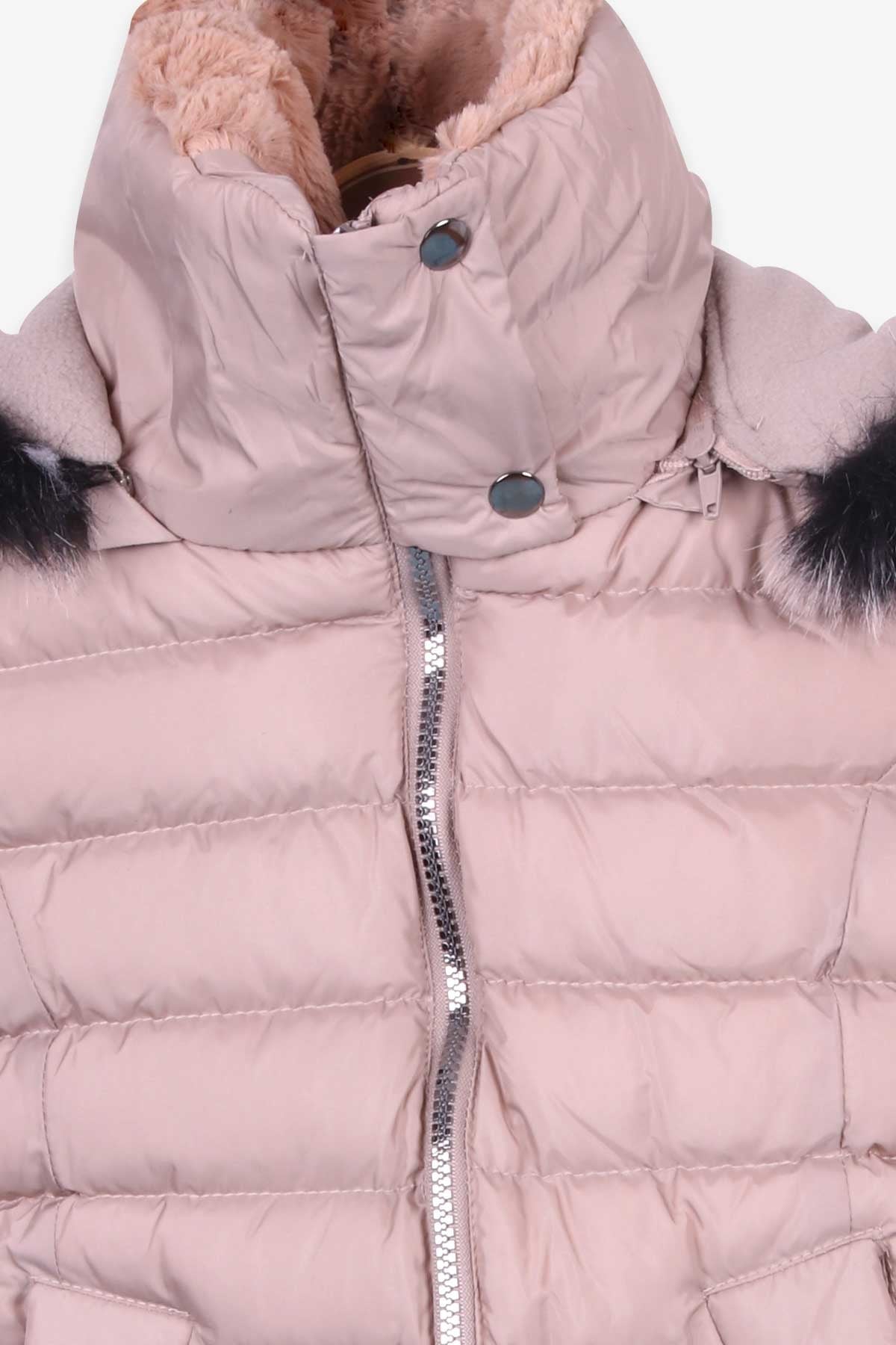 Breeze Kız Çocuk Mont Kapüşonlu Parka Bej (7-10 Yaş)