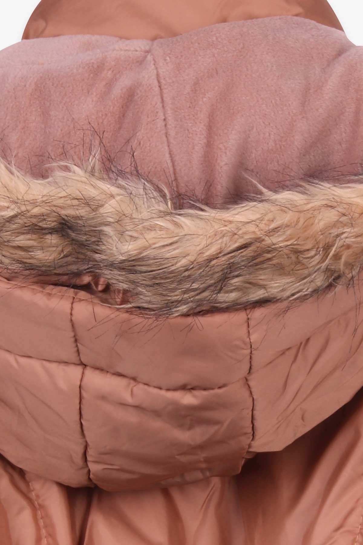 Breeze Kız Çocuk Mont Kapüşonlu Parka Açık Kahverengi (7-10 Yaş)