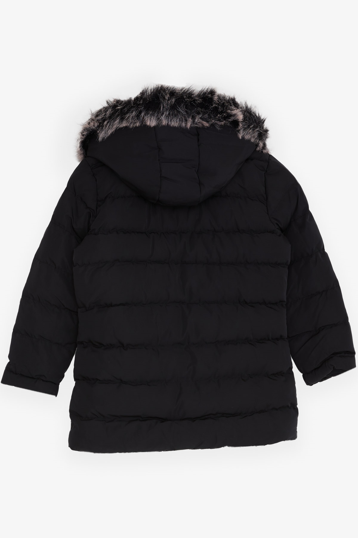 Breeze Kız Çocuk Mont Kürklü Fermuarlı Siyah (7-10 Yaş)