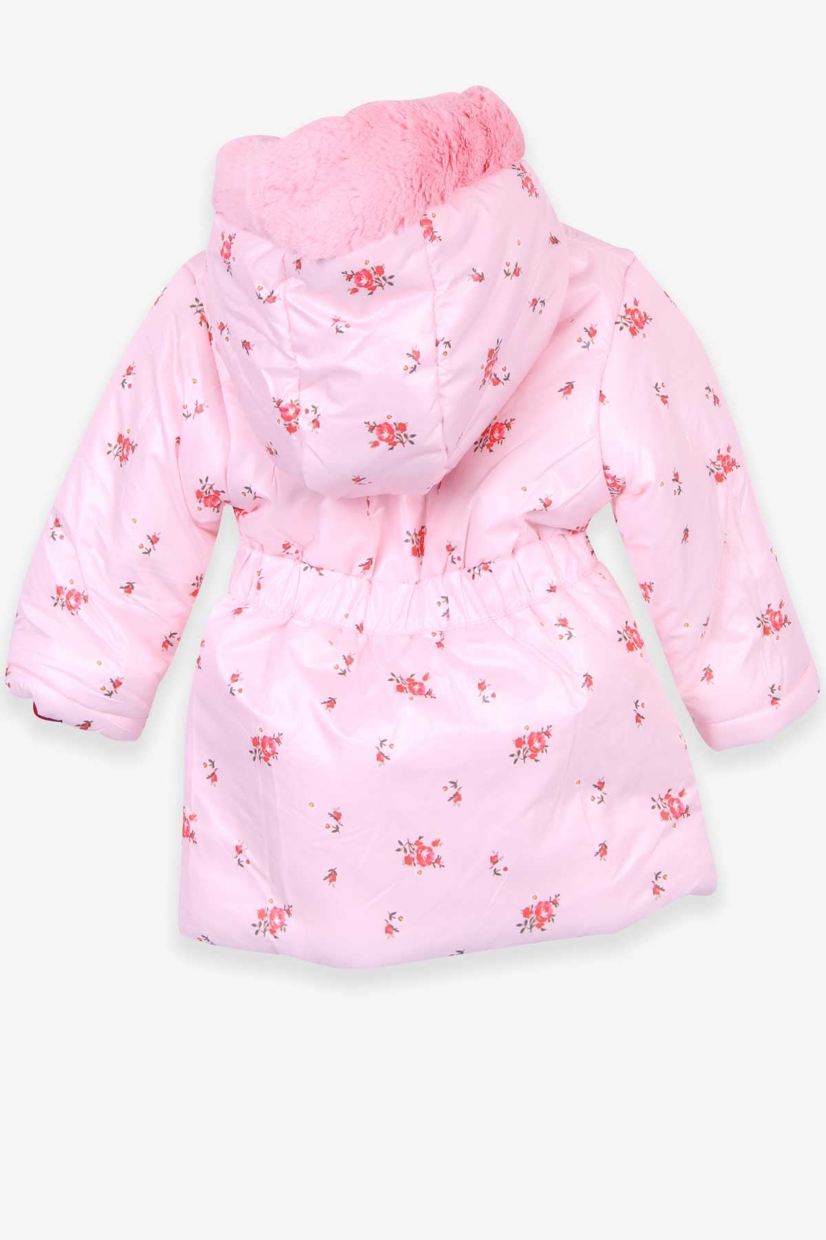 Breeze Kız Çocuk Mont Peluşlu Çiçek Desenli Pudra (1-4 Yaş)