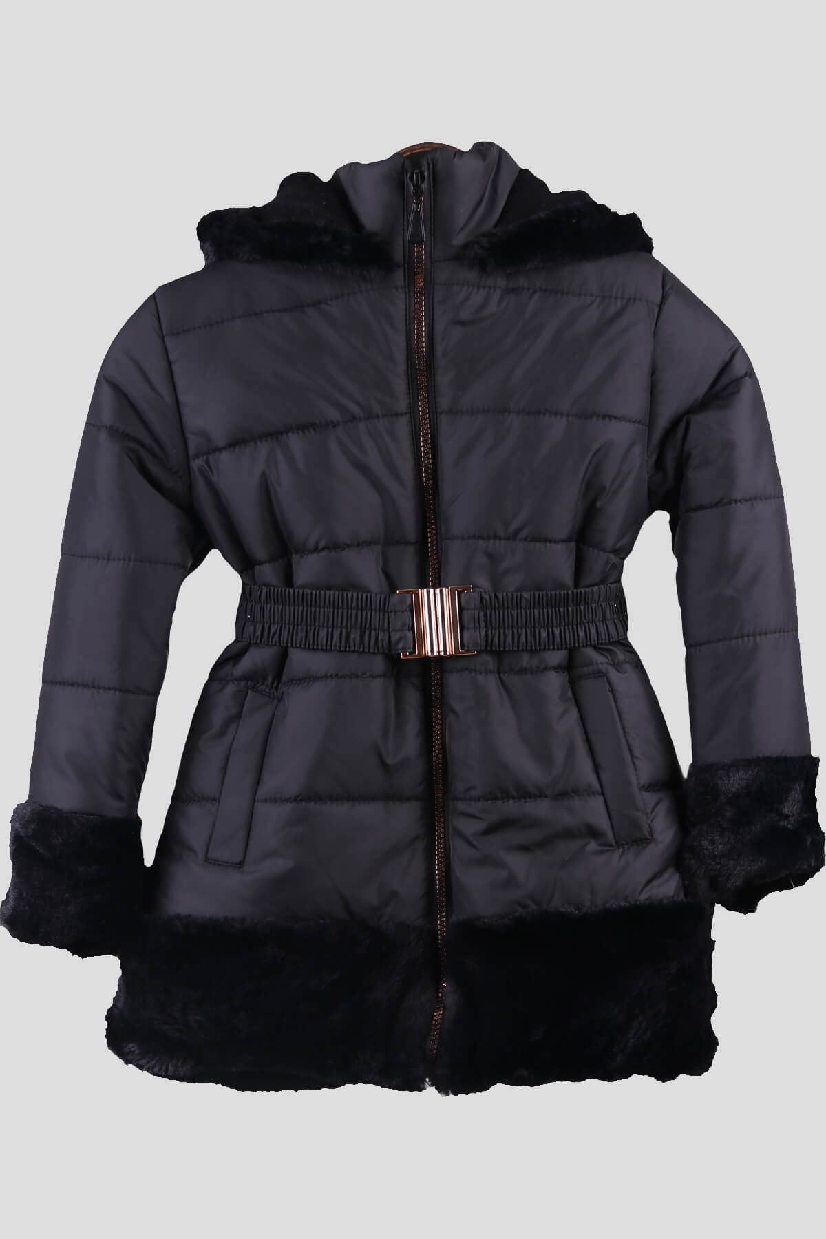Breeze Kız Çocuk Mont Peluşlu Siyah (3 Yaş)