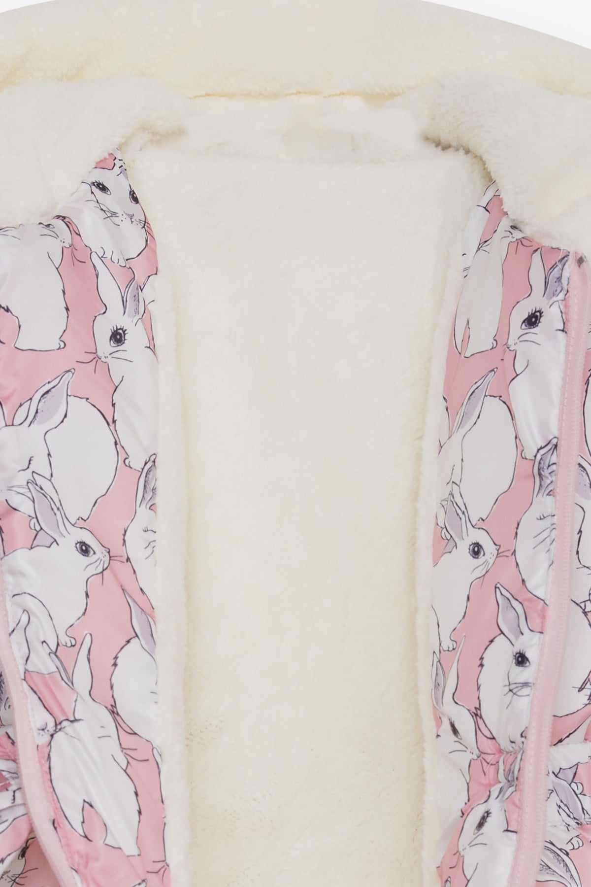 Breeze Kız Çocuk Mont Peluşlu Tavşan Desenli Pembe (1-4 Yaş)