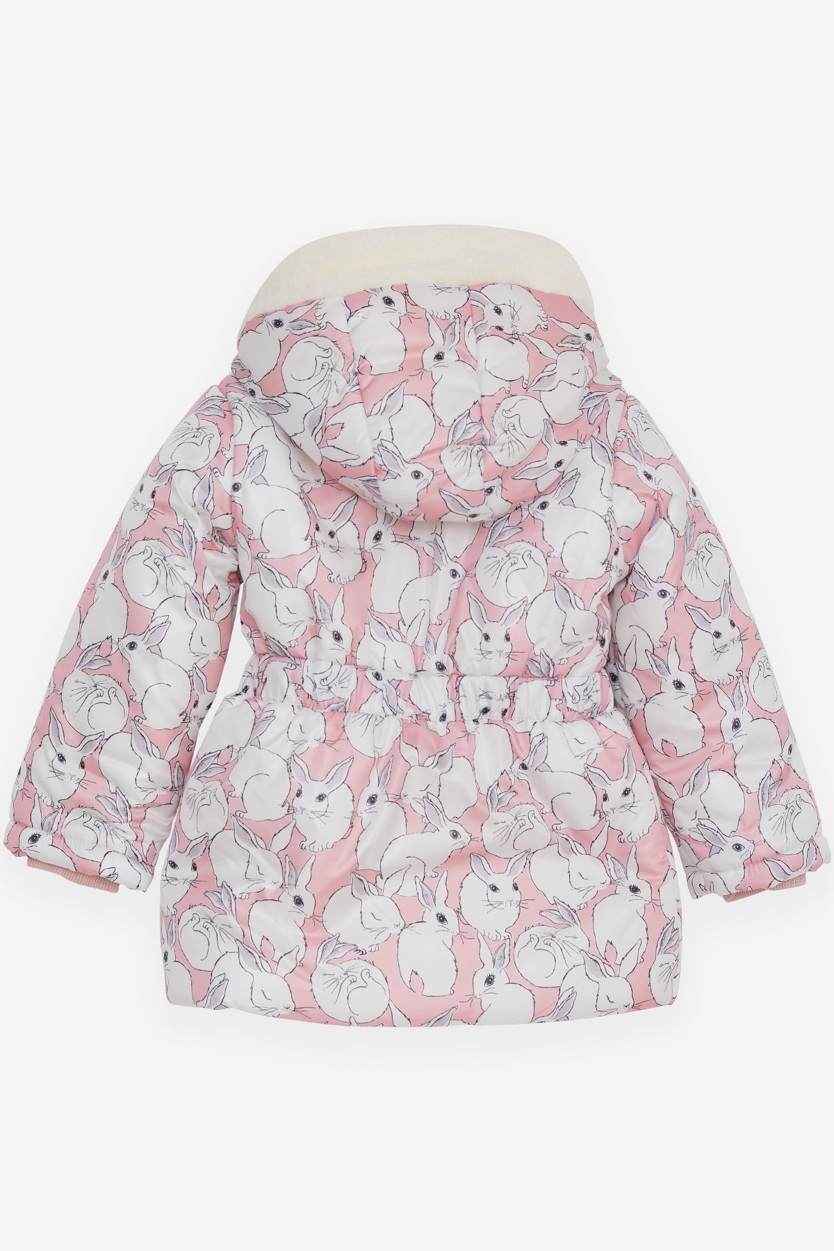 Breeze Kız Çocuk Mont Peluşlu Tavşan Desenli Pembe (1-4 Yaş)