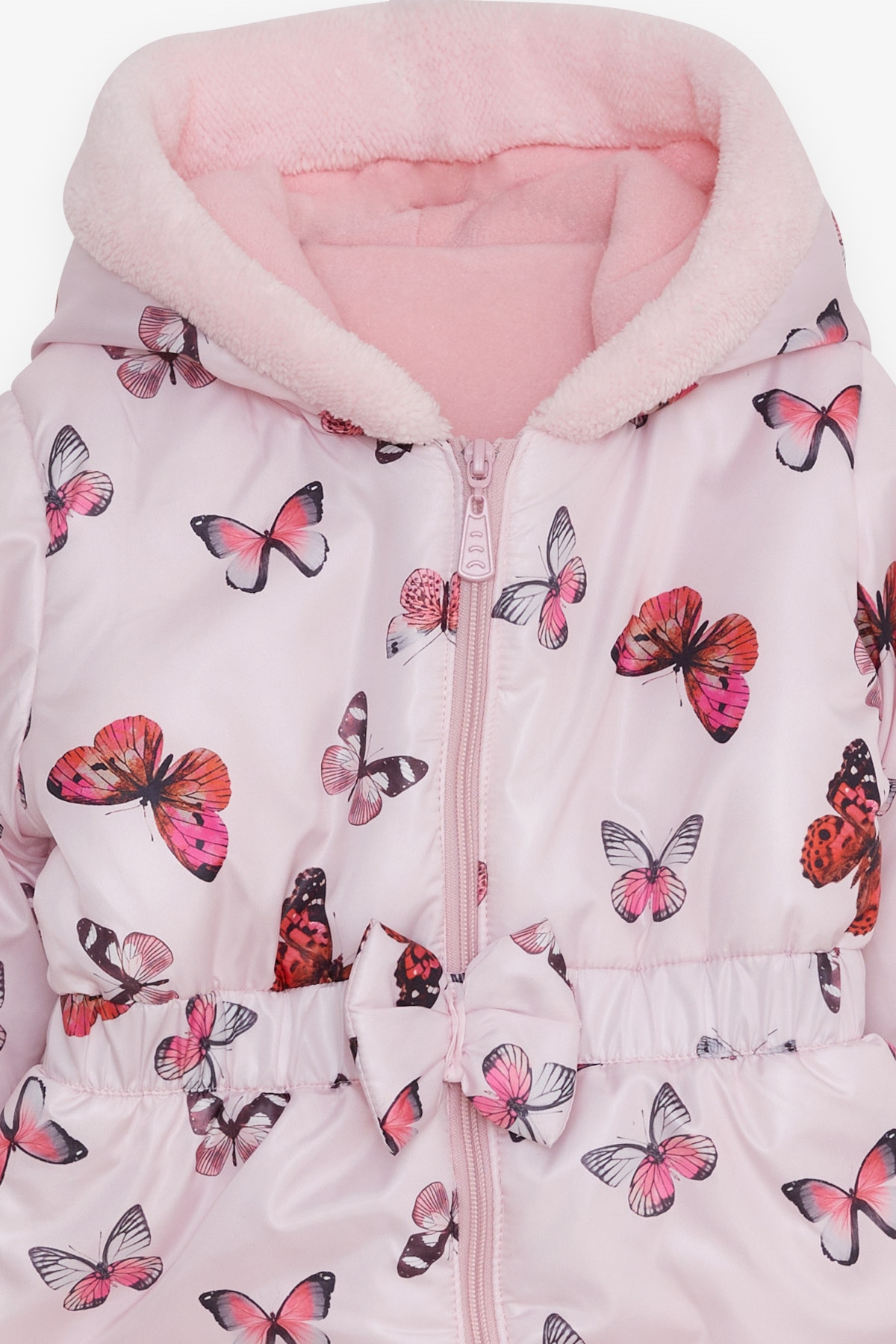 Breeze Kız Çocuk Mont Renkli Kelebek Desenli Pembe (1-4 Yaş)