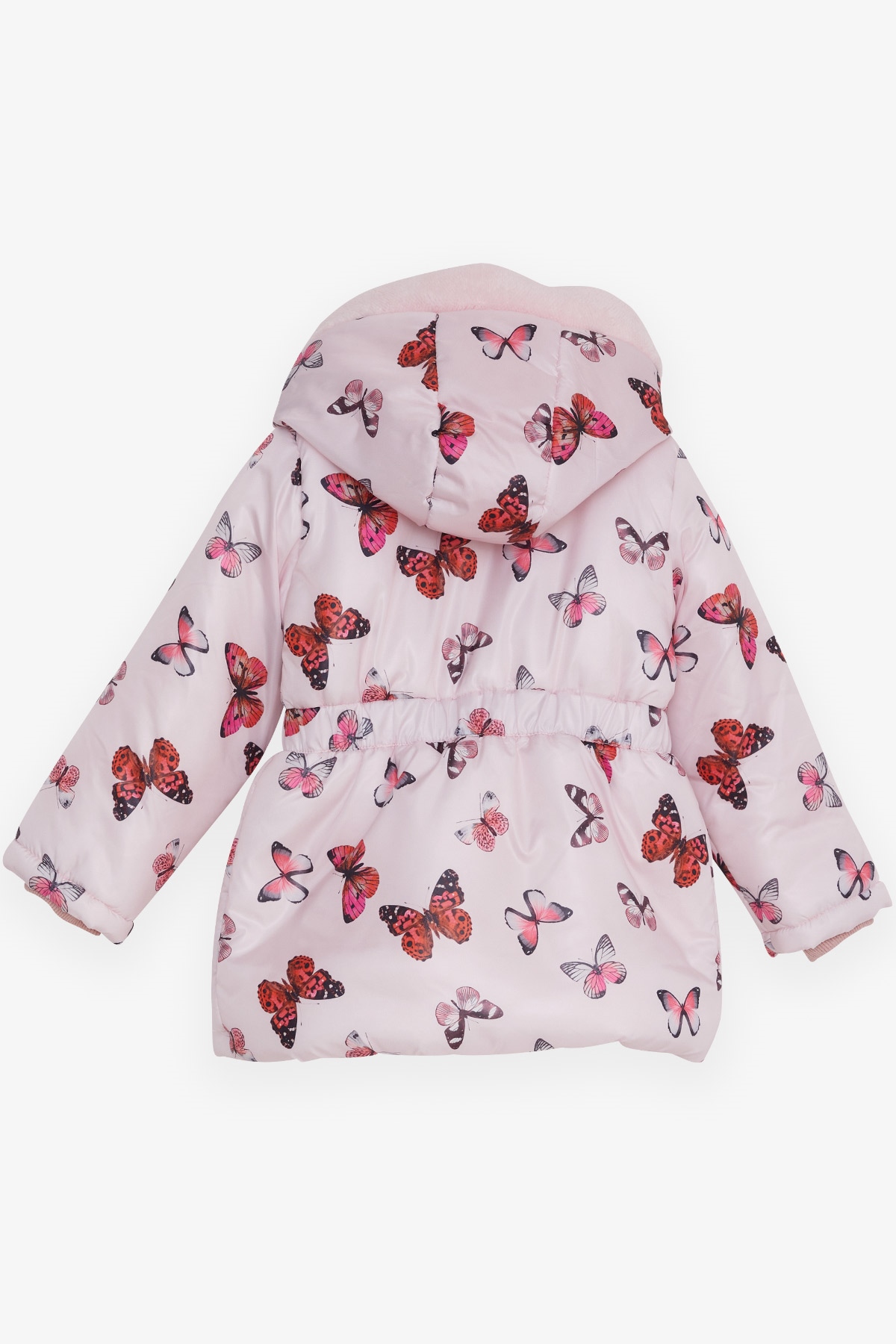 Breeze Kız Çocuk Mont Renkli Kelebek Desenli Pembe (1-4 Yaş)