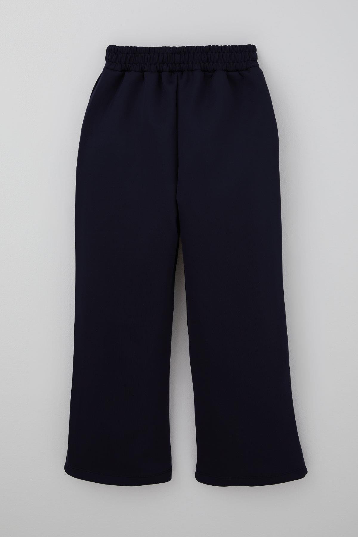 Breeze Kız Çocuk Pantolon Arma Detaylı Çima Dikişli Cepli Lacivert (8-14 Yaş)