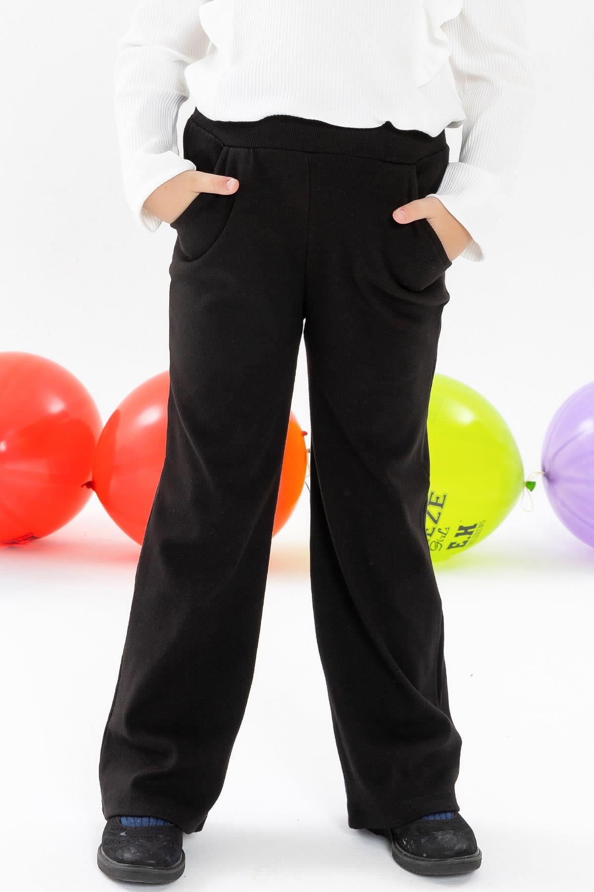 Breeze Kız Çocuk Pantolon Basic Siyah (8-14 Yaş)