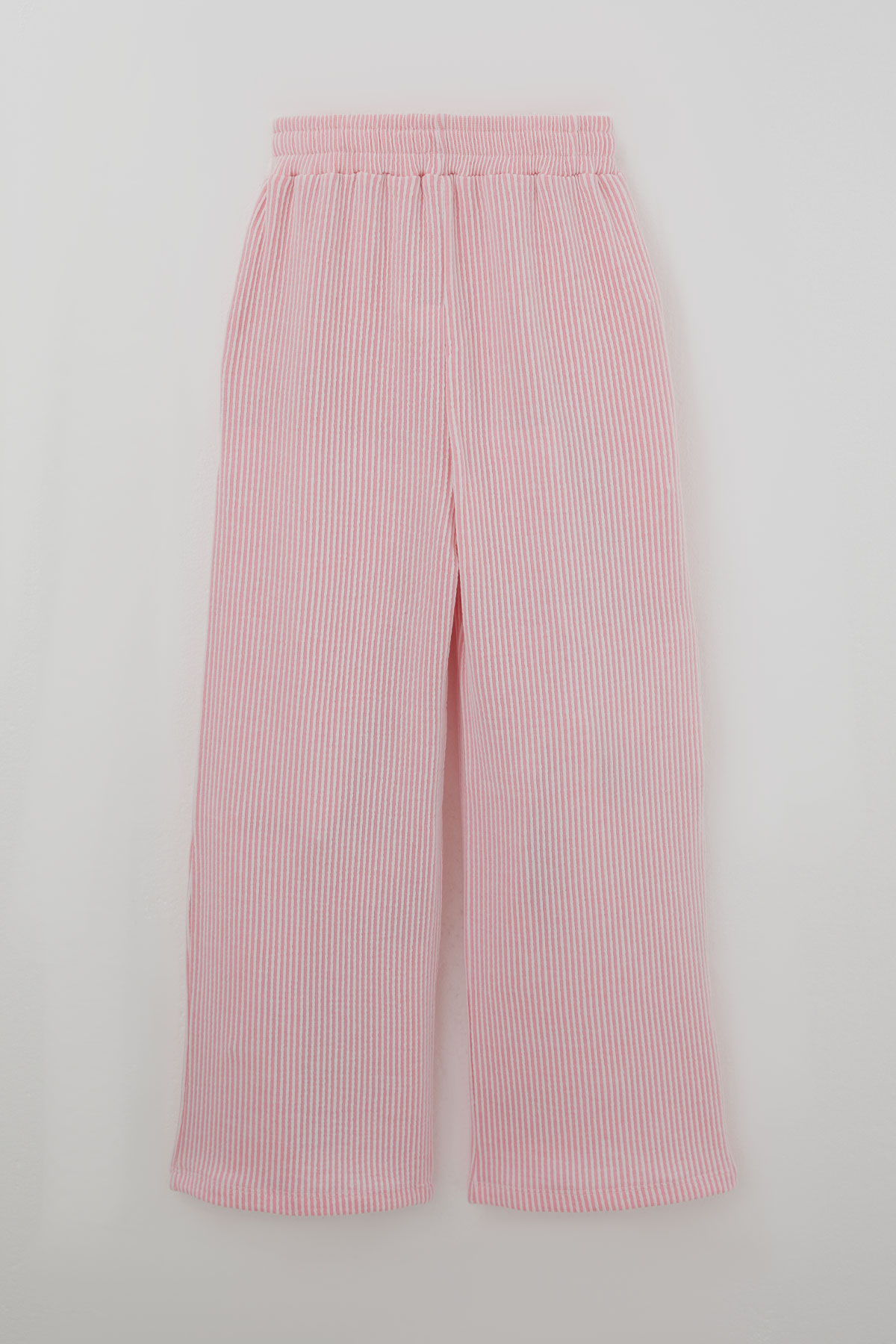 Breeze Kız Çocuk Pantolon Çizgi Detaylı Bağcık Aksesuarlı Pembe (8-14 Yaş)