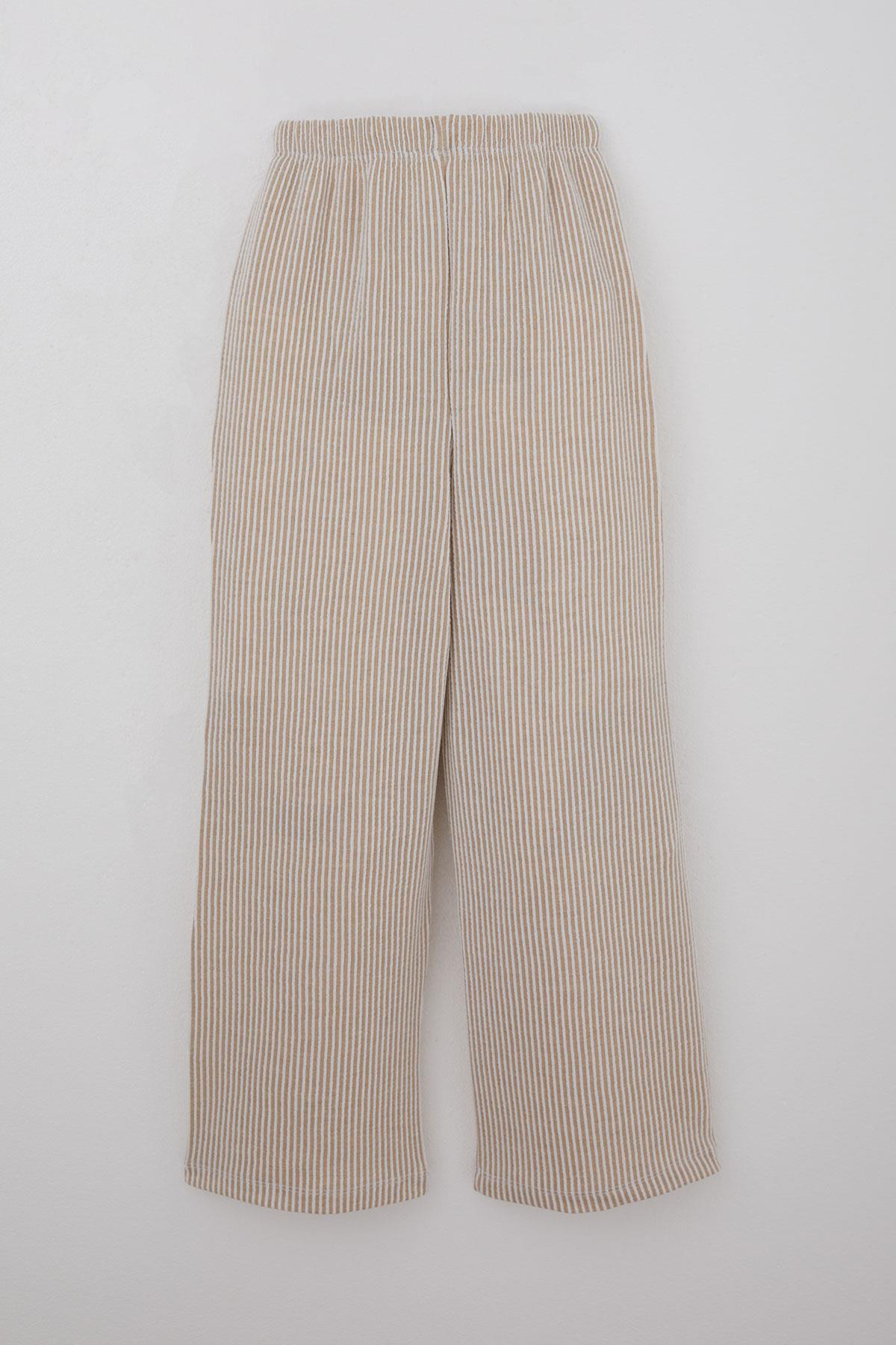 Breeze Kız Çocuk Pantolon Çizgili Bağcık Aksesuarlı Beli Lastik Detaylı Karışık Renk (8 Yaş)