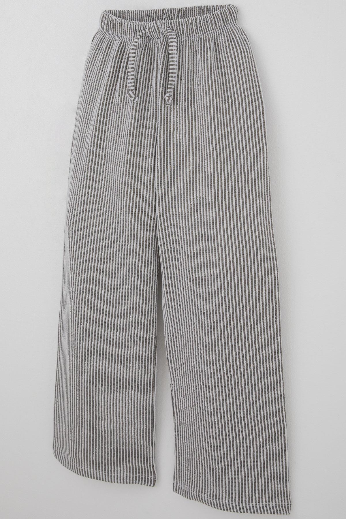 Breeze Kız Çocuk Pantolon Çizgili Bağcık Aksesuarlı Beli Lastik Detaylı Karışık Renk (8-14 Yaş)