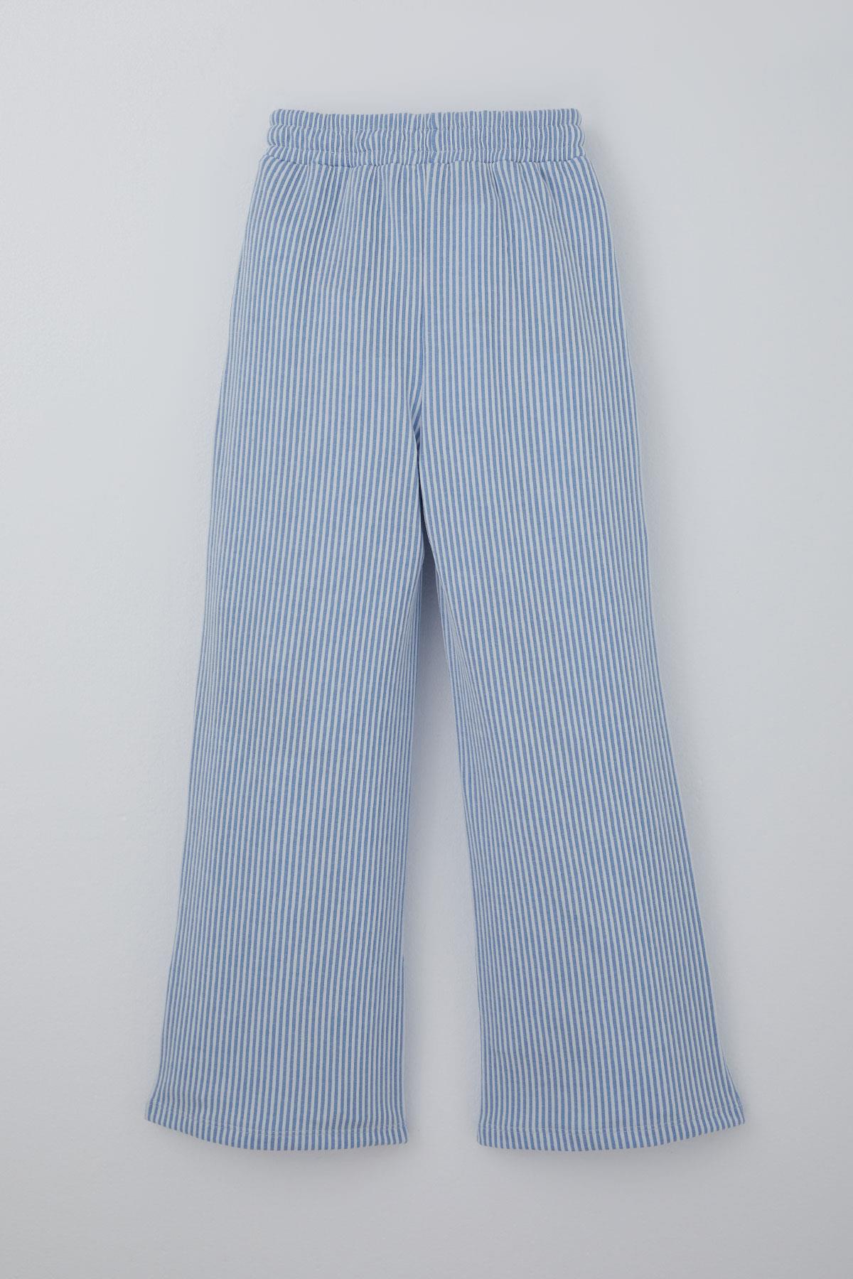 Breeze Kız Çocuk Pantolon Çizgili Fiyonk Bağcık Aksesuarlı Beli Lastik Detaylı Karışık Renk (4-8 Yaş)