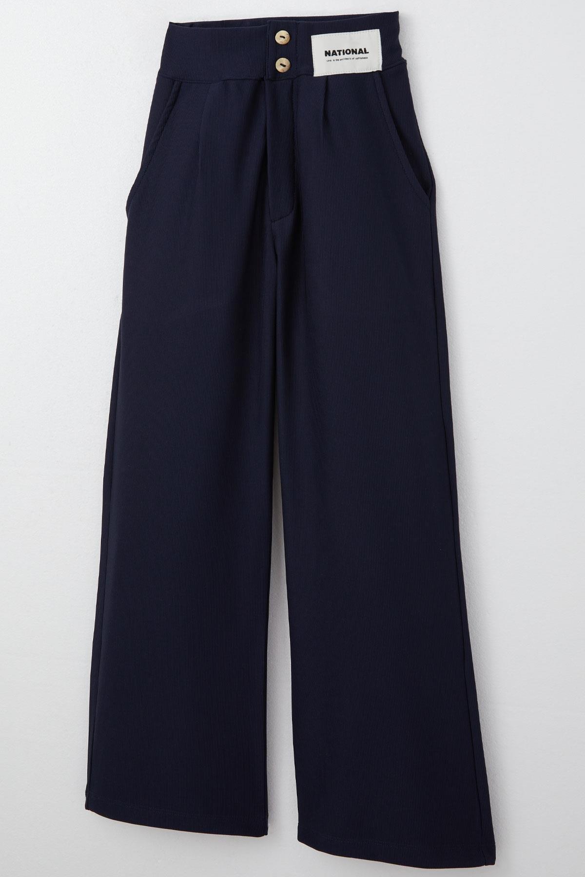 Breeze Kız Çocuk Pantolon Düğmeli Fermuarlı Lacivert (6-10 Yaş)