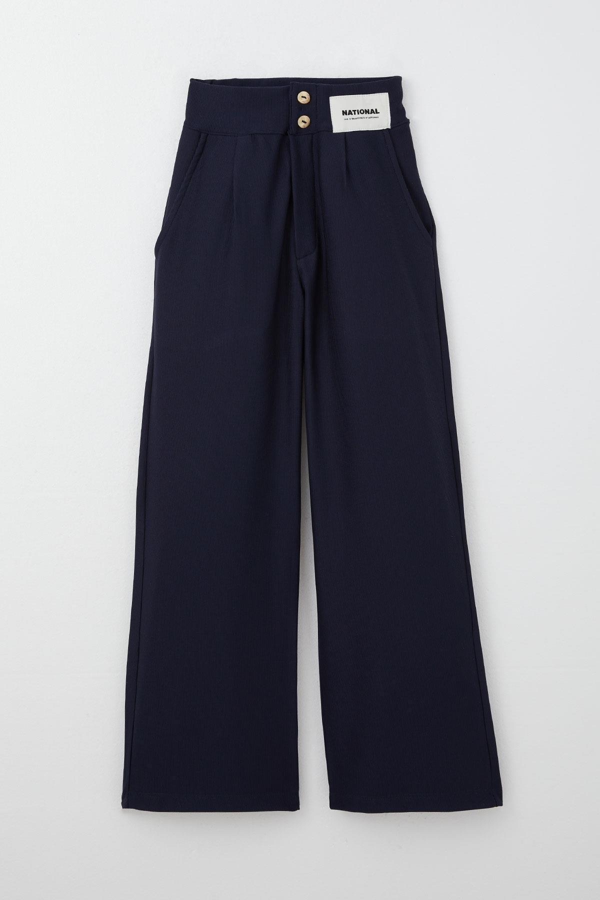 Breeze Kız Çocuk Pantolon Düğmeli Fermuarlı Lacivert (6-10 Yaş)