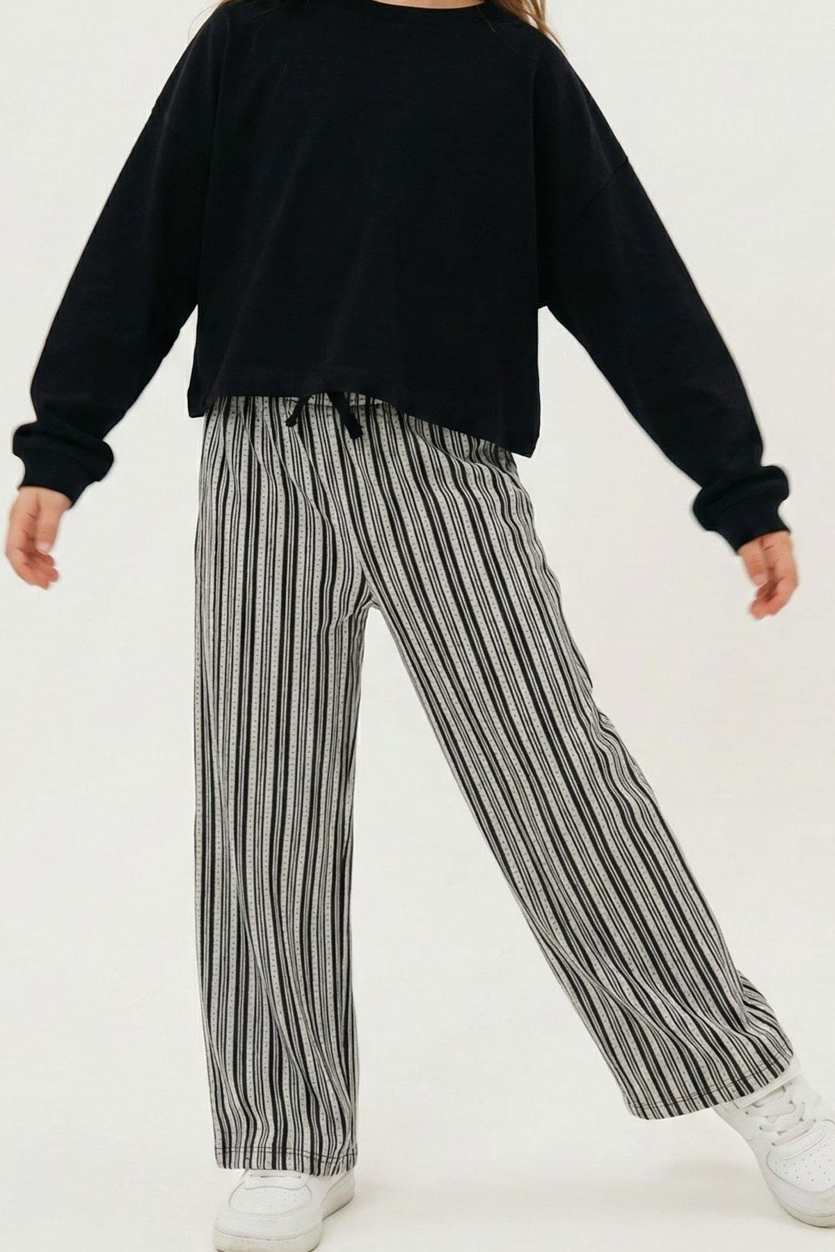 Breeze Kız Çocuk Pantolon Fiyonk Aksesuarlı Beli Lastikli Karışık Renk (4-8 Yaş)