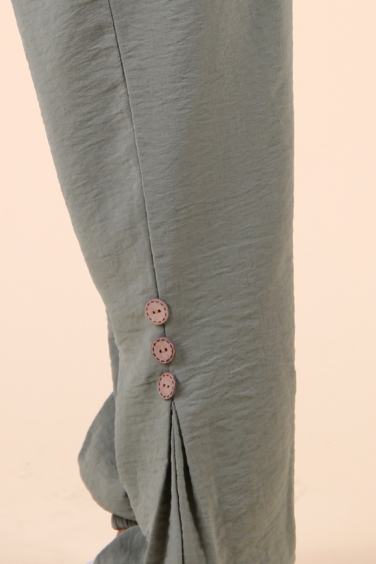 Breeze Kız Çocuk Pantolon Paçaları Düğmeli Yeşil (9-13 Yaş)