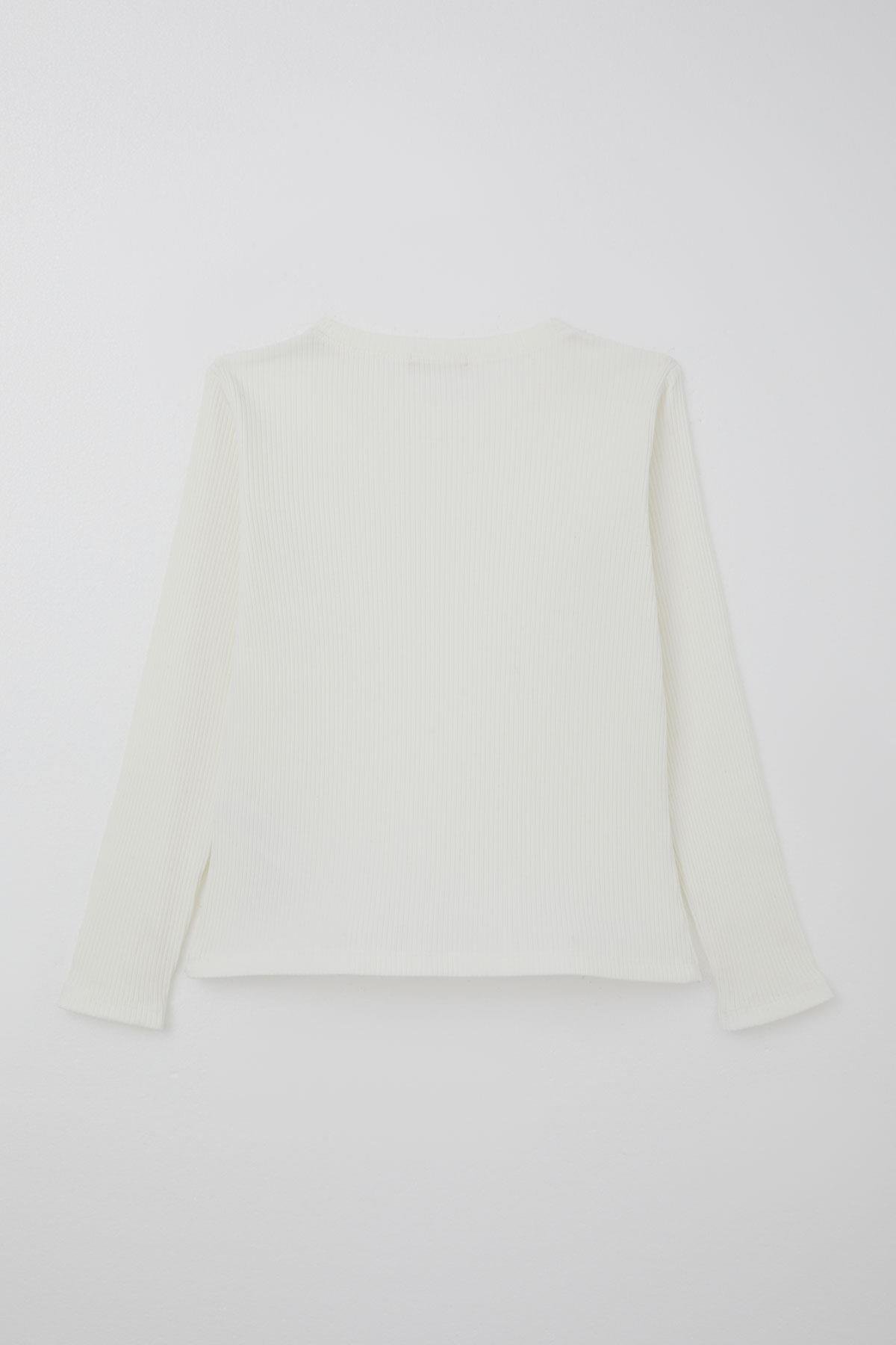 Breeze Kız Çocuk Pantolonlu Takım Bluzu Parmak Detaylı Pantolonu Ekose Desenli Ekru (8-14 Yaş)