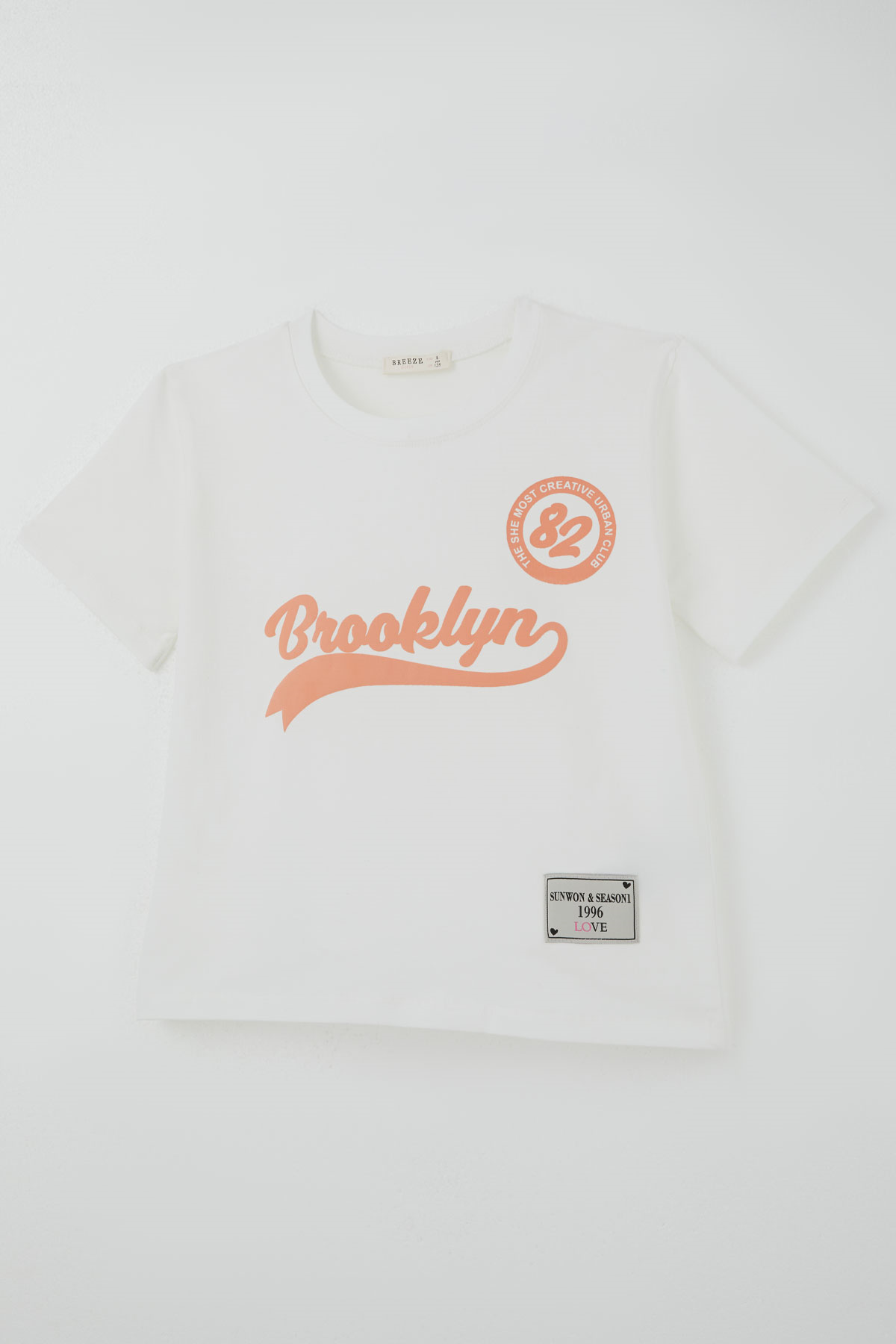 Breeze Kız Çocuk Pantolonlu Takım Brooklyn Yazı Baskılı Bağcıklı Ekru (8-14 Yaş)