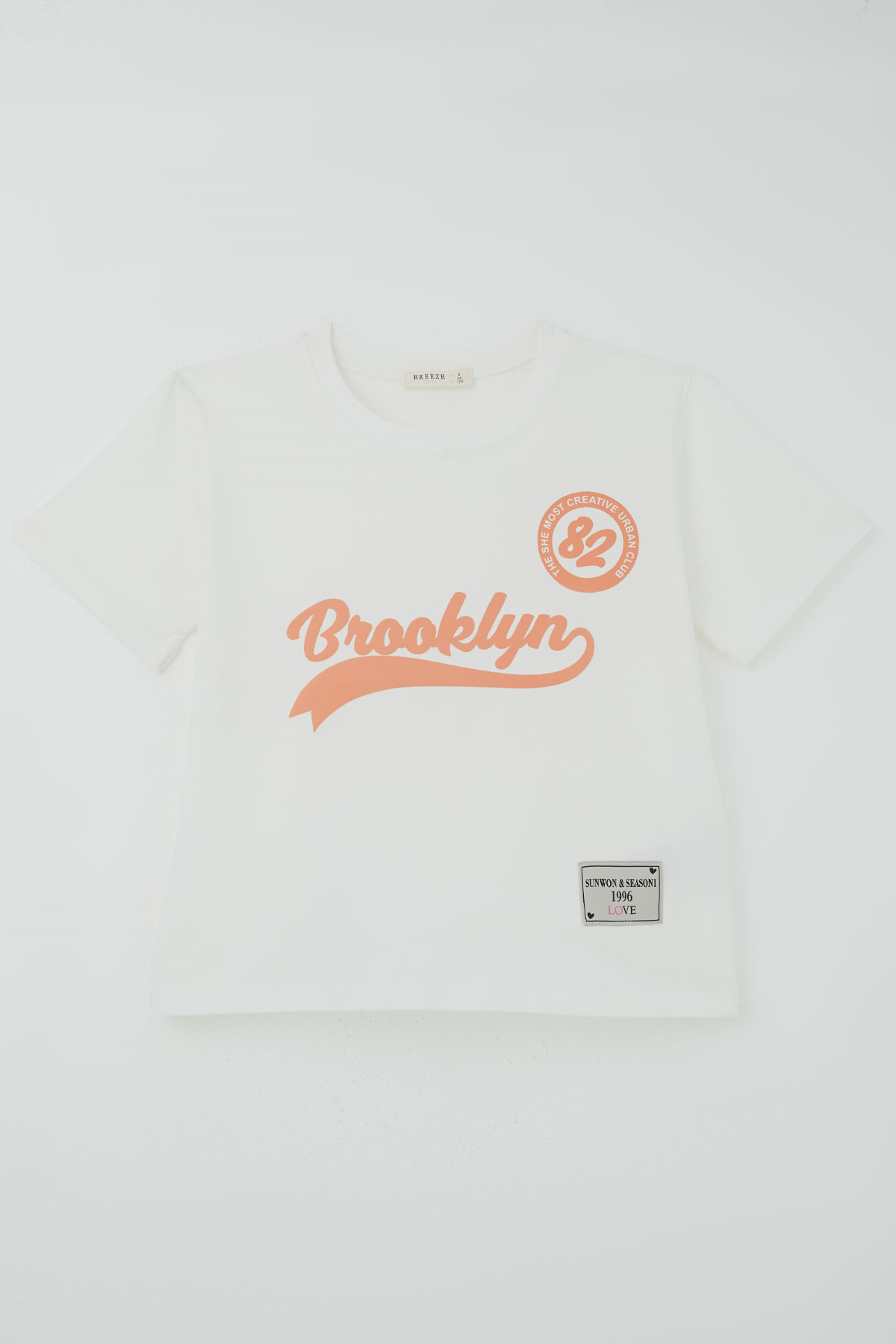 Breeze Kız Çocuk Pantolonlu Takım Brooklyn Yazı Baskılı Bağcıklı Ekru (8-14 Yaş)