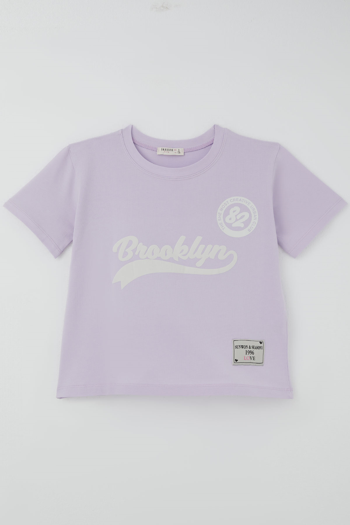 Breeze Kız Çocuk Pantolonlu Takım Brooklyn Yazı Baskılı Bağcıklı Açık Lila (8-14 Yaş)