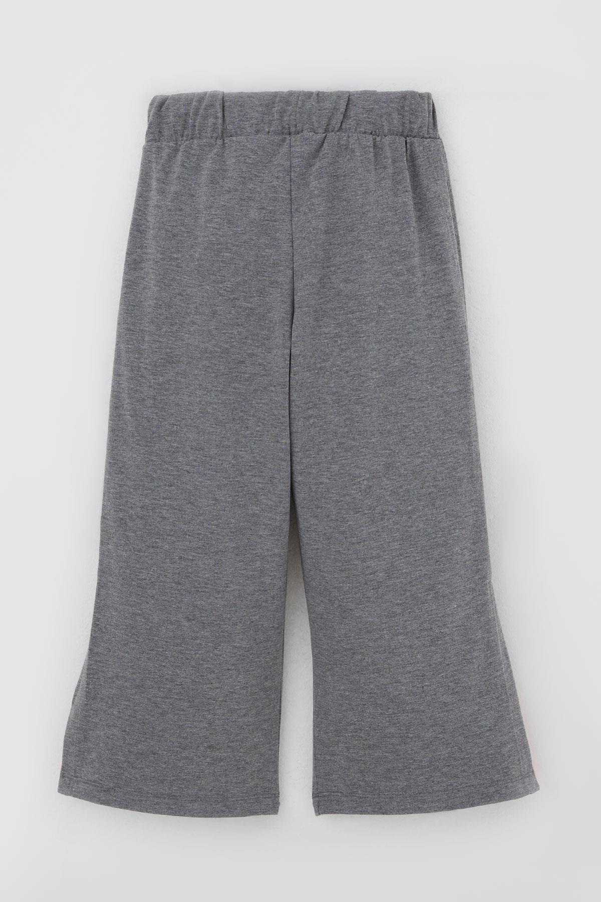 Breeze Kız Çocuk Pantolonlu Takım Çiçek Baskılı Yırtmaçlı Pembe (6-12 Yaş)