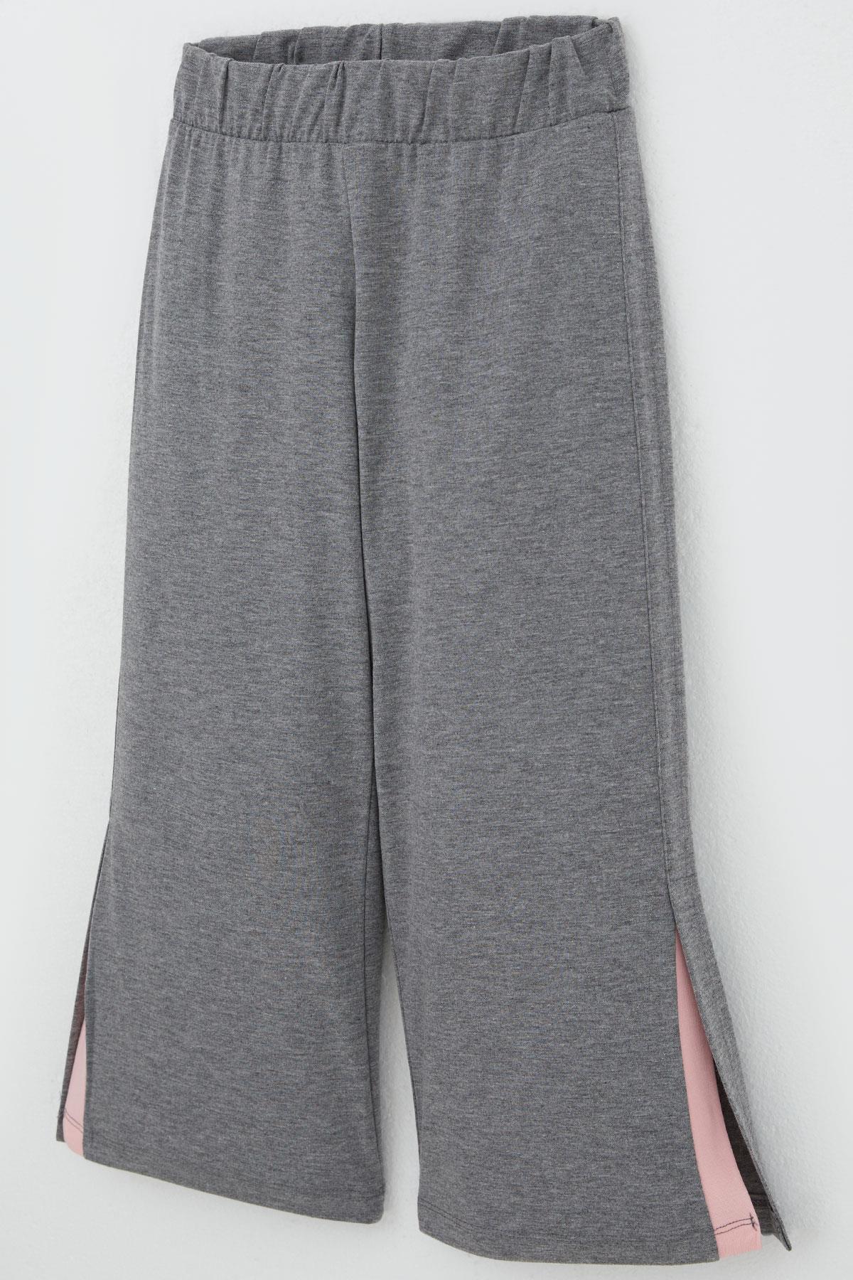 Breeze Kız Çocuk Pantolonlu Takım Çiçek Baskılı Yırtmaçlı Pembe (6-12 Yaş)