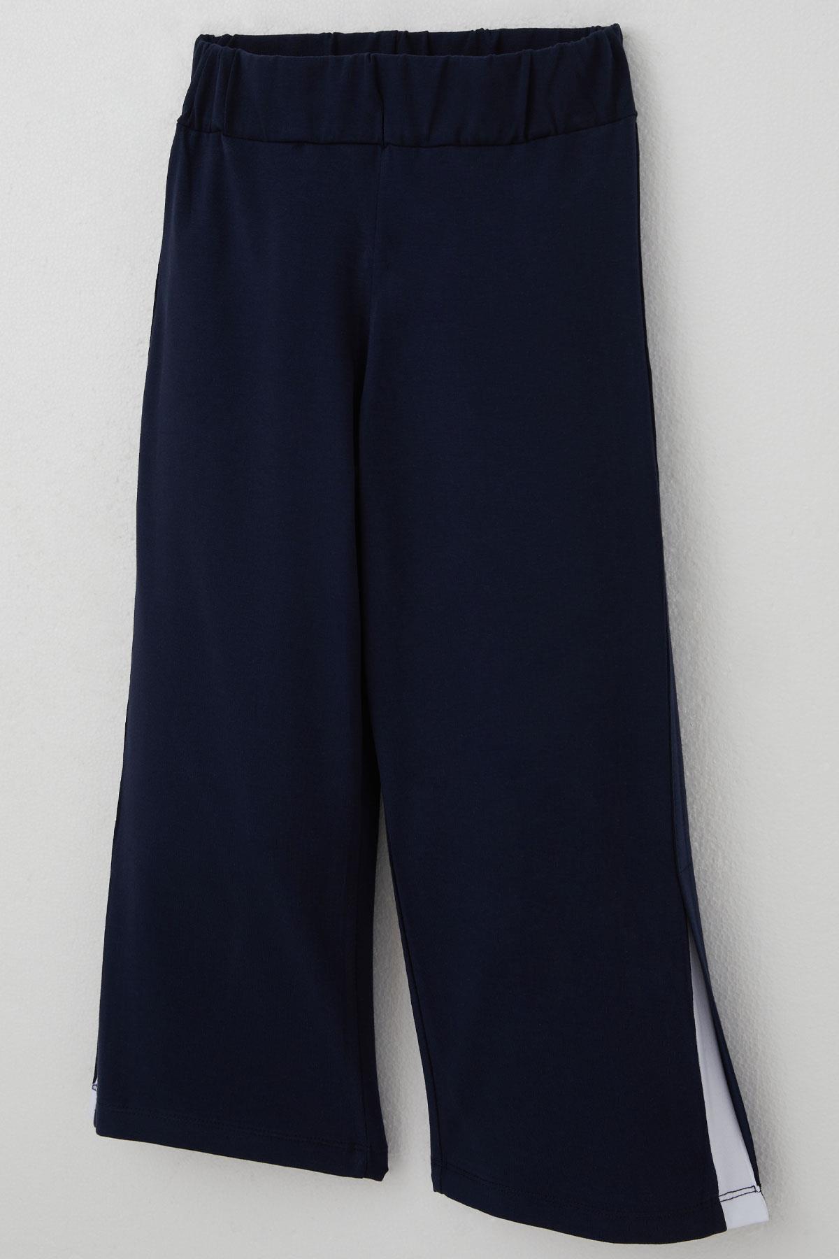 Breeze Kız Çocuk Pantolonlu Takım Çiçek Baskılı Yırtmaçlı Beyaz (6-12 Yaş)