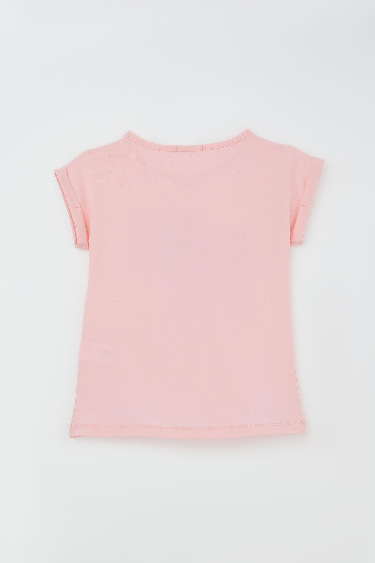 Breeze Kız Çocuk Pantolonlu Takım Çiçek Baskılı Yırtmaçlı Pembe (6-12 Yaş)